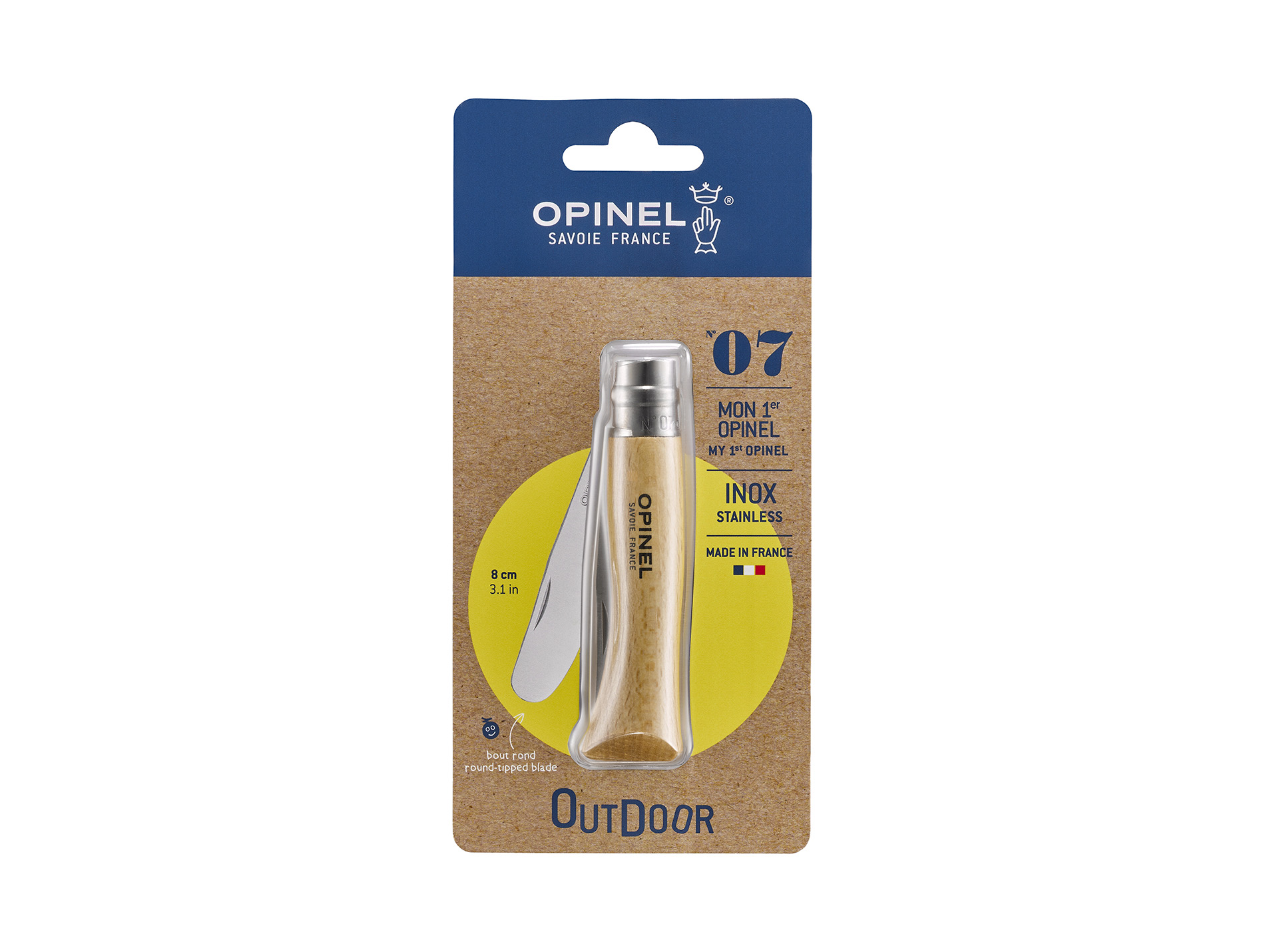 Couteau à bout rond pour enfants OPINEL L.7,5cm