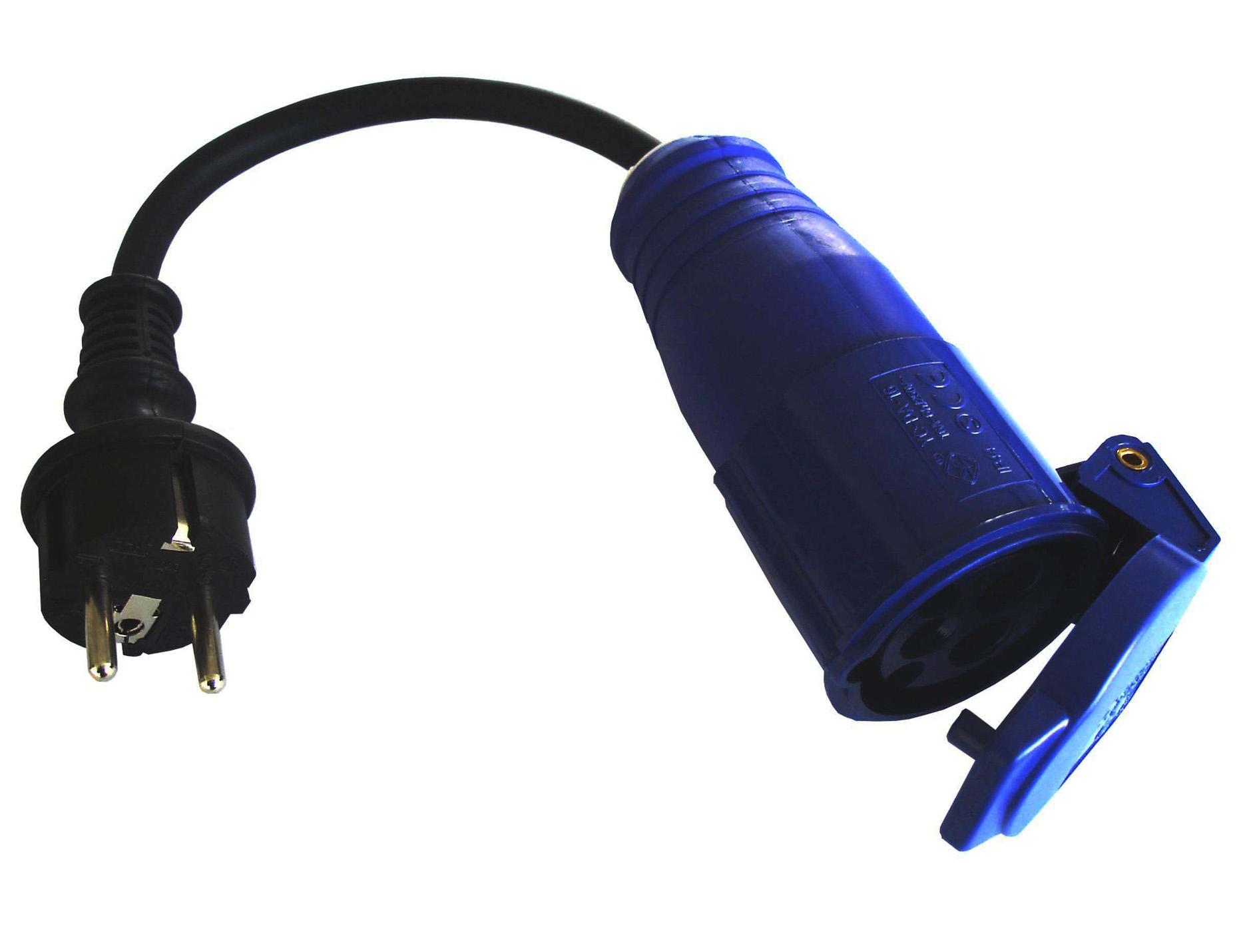 Adaptateur pour caravane mâle 16A 2P+T SCHUKO