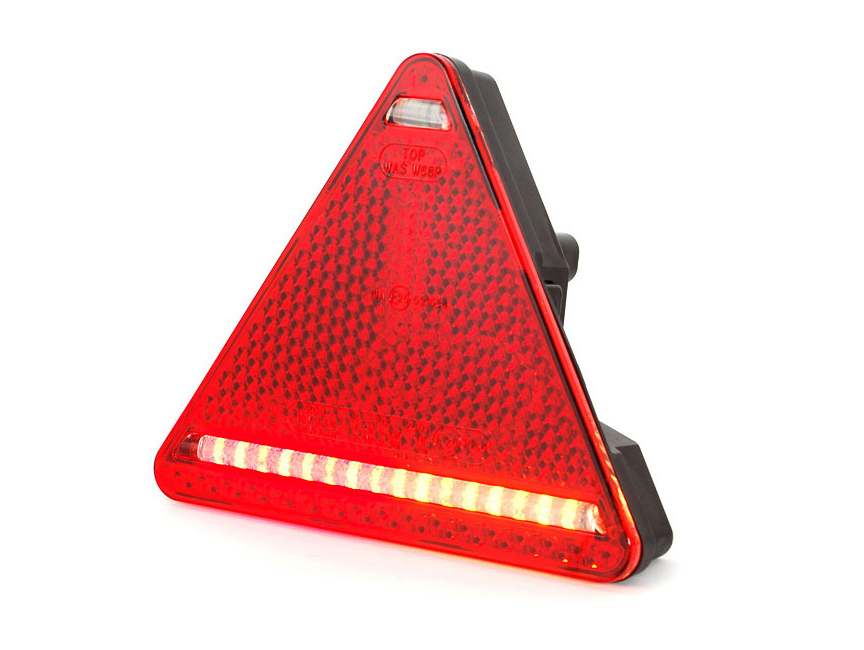 Feu arrière droit triangle LED 3 fonctions éclairage plaque 12/24v