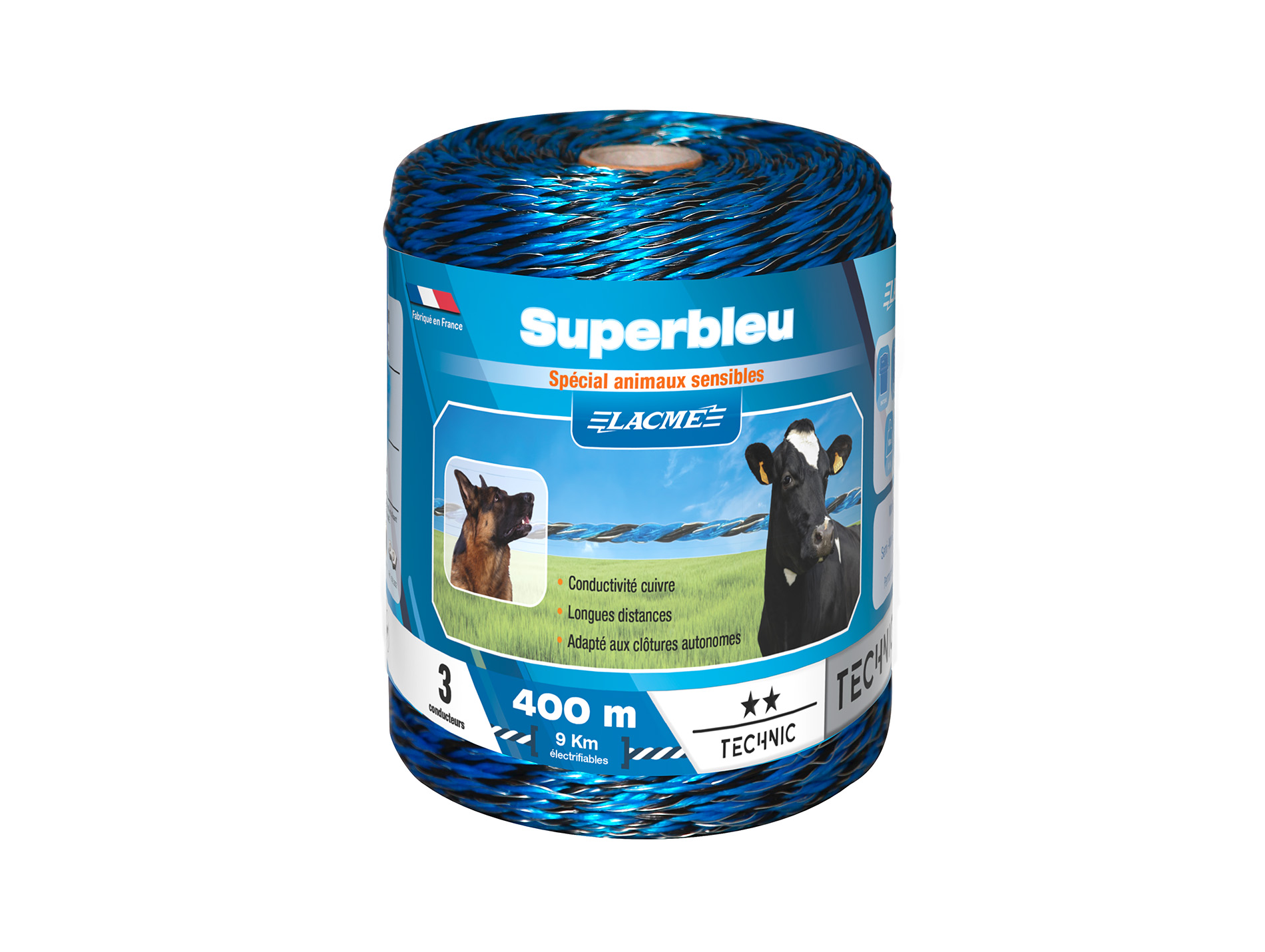 Fil LACME superbleu 3 conducteurs 400m