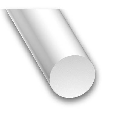 Profilé rond CQFD en PVC composite blanc Ø6mm 1m