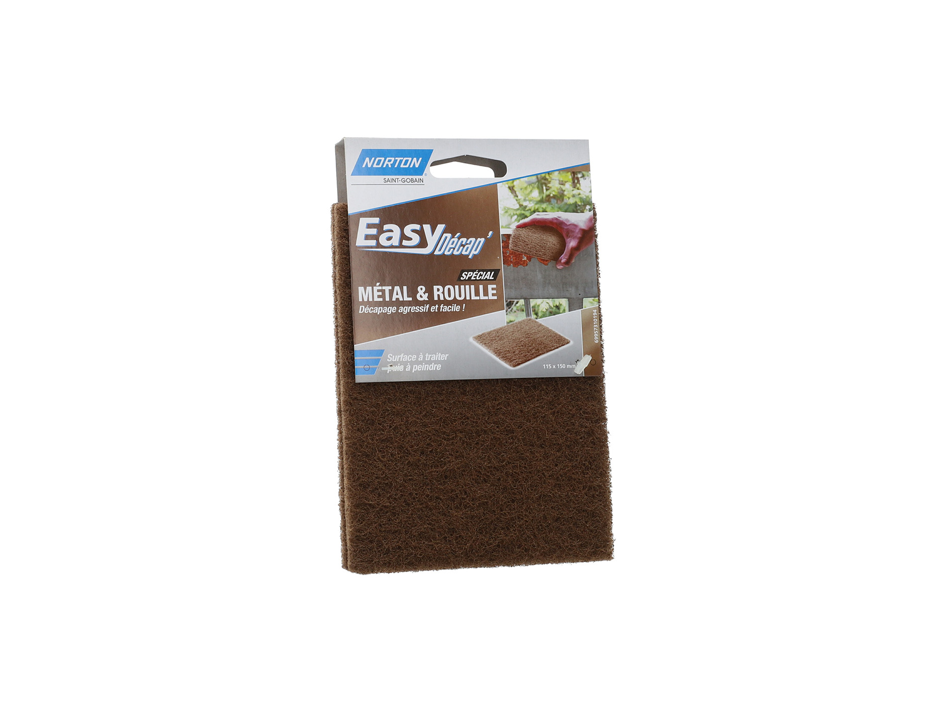 Eponge abrasive NORTON spécial métal et rouille 115x150mm