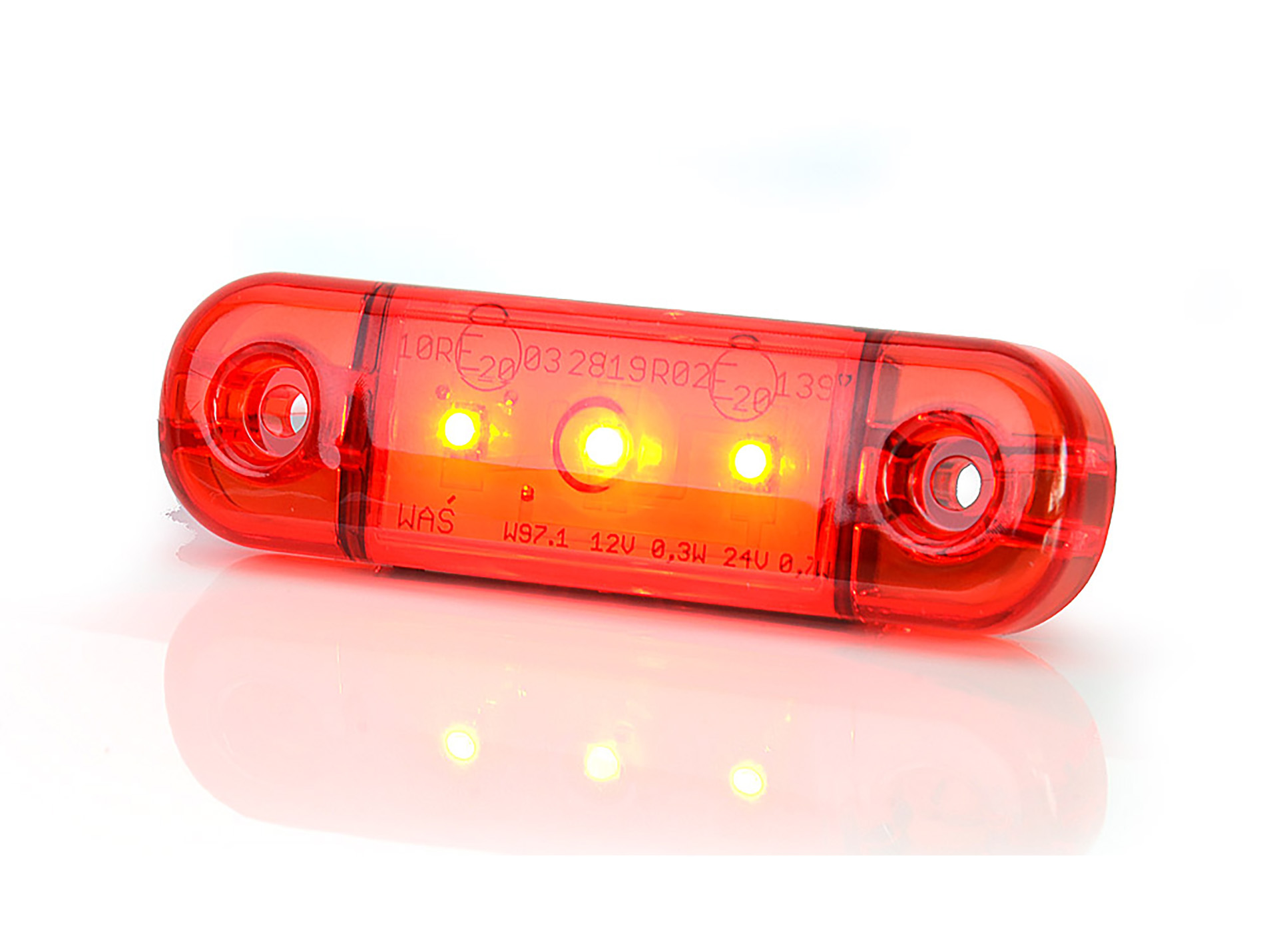 Feu position arrière rouge 3 LEDs SÉLECTION EMERAUDE 12/24v
