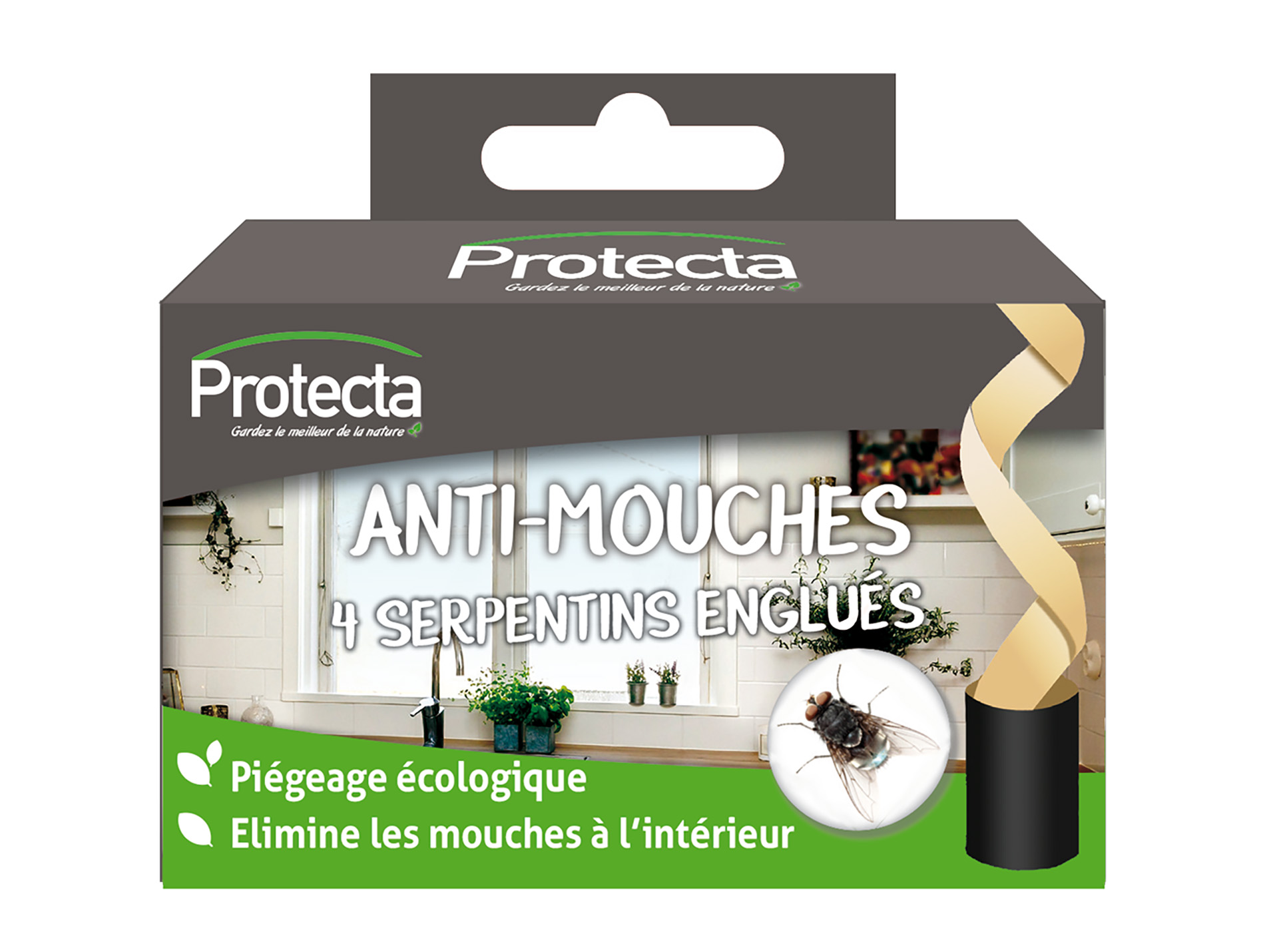 Serpentins englués anti-mouches x4