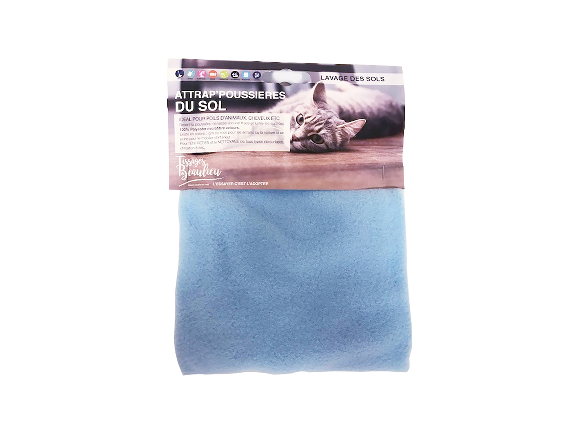 Microfibres attrape poussières sols bleu 40x50cm