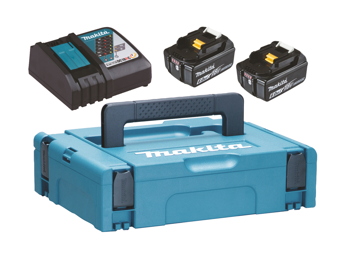 Pack 2 batteries MAKITA BL1860C 18v 6ah avec chargeur rapide