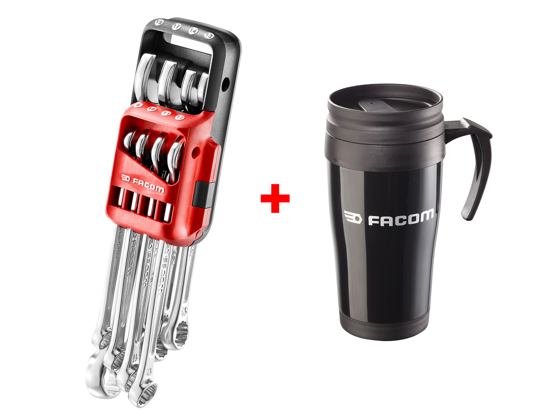 Jeu de 8 clés mixtes FACOM sur étui portatif 8 à 19 mm