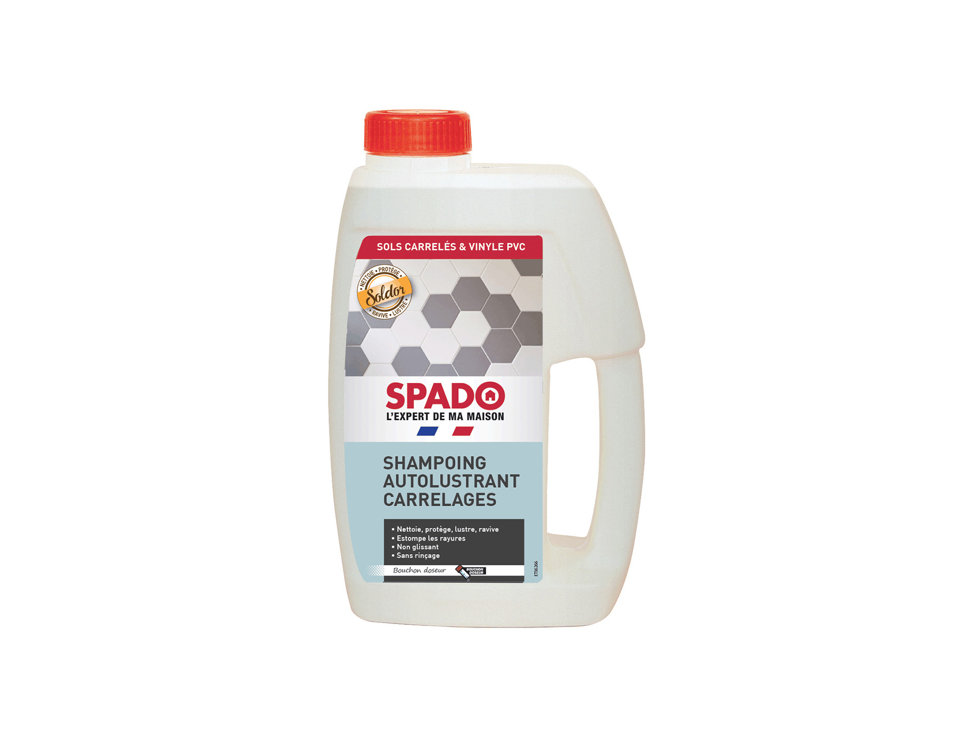 Shampoing autolustrant SPADO pour carrelages soldor 1L
