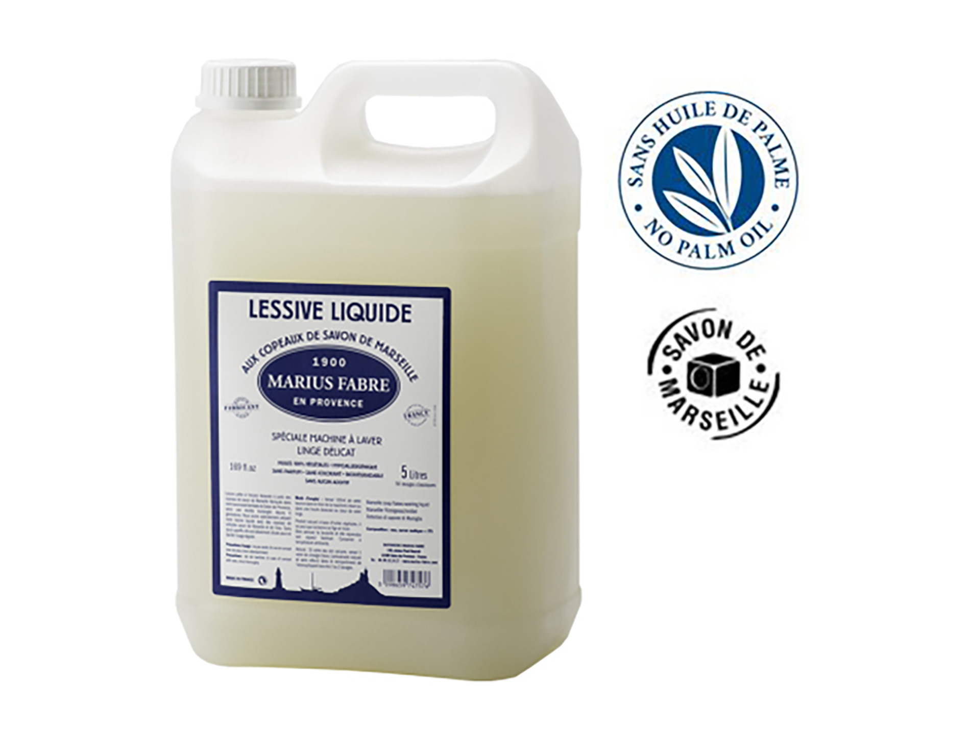 Lessive liquide aux copeaux de savon de Marseille 5L