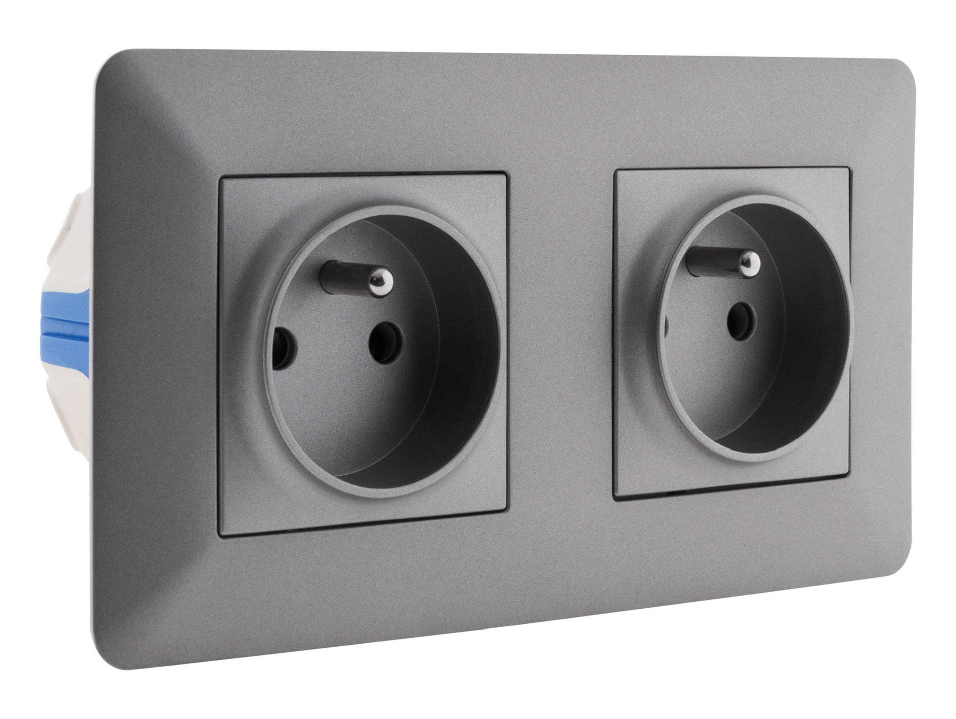 Double prise précâblée ZENITECH Artezo 2P+T 16a