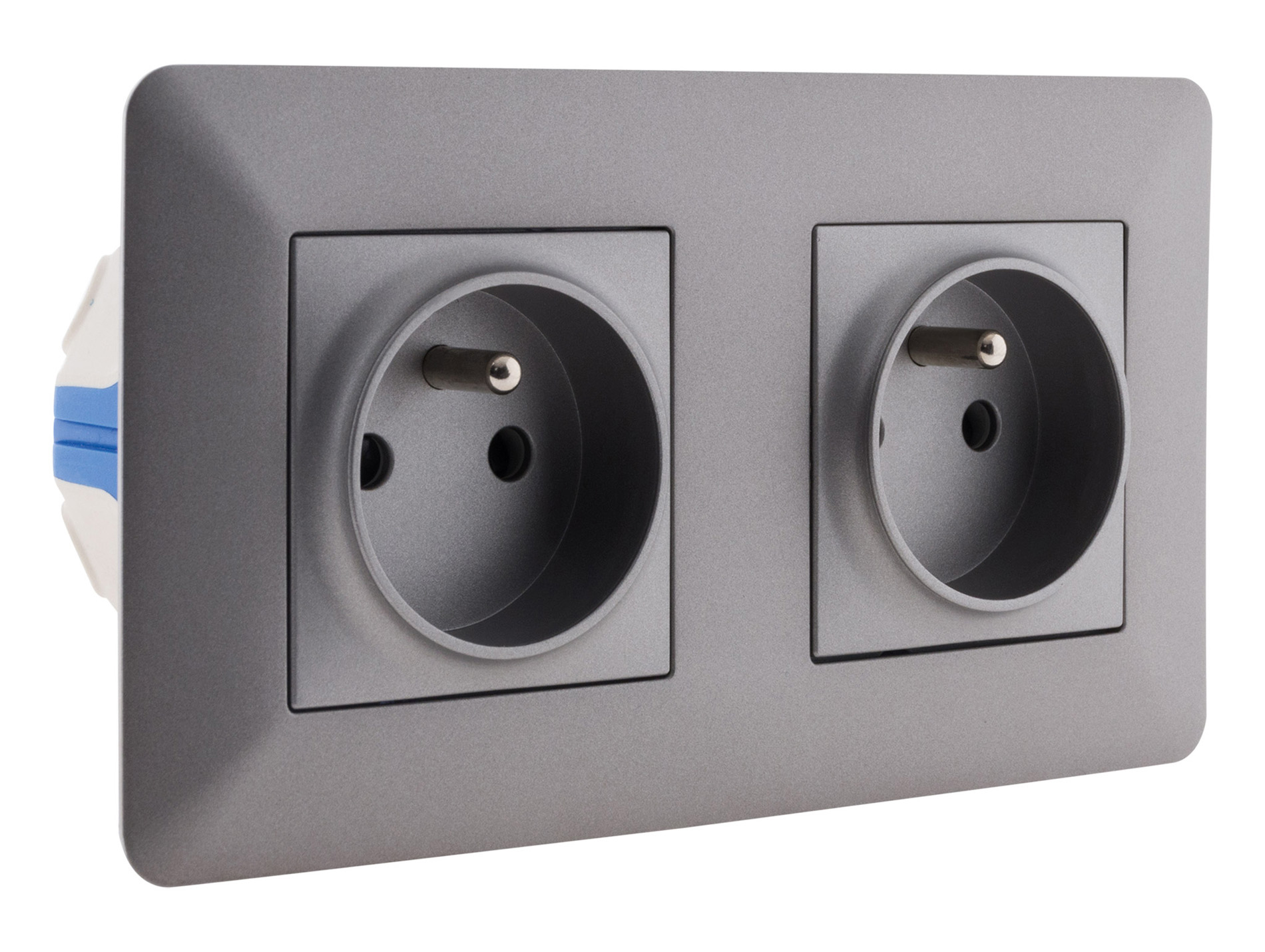 Double prise affleurante ZENITECH Artezo précâblée 2P+T 16a