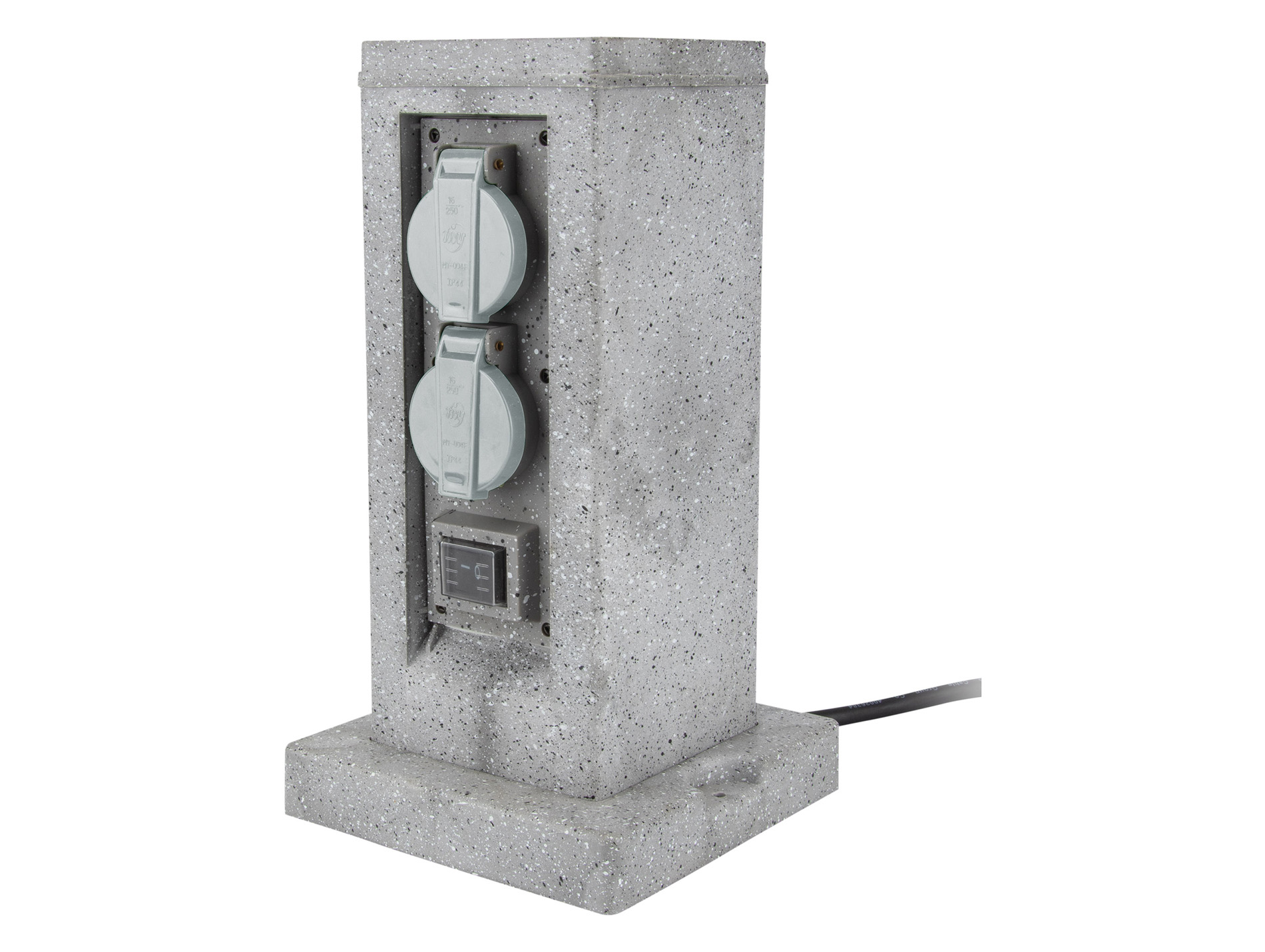 Borne jardin ZENITECH IP44 16a x4 + 2 Interrupteurs