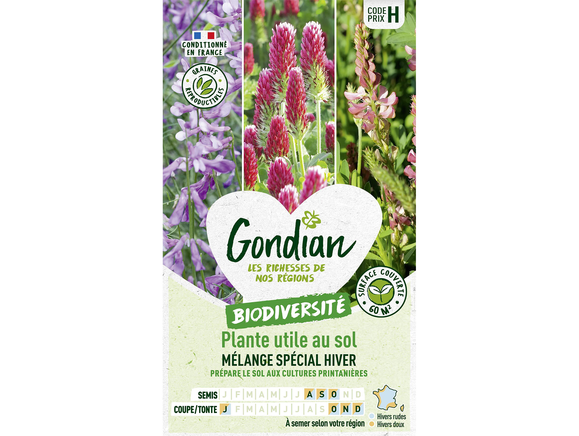 Mélange Plantes Utiles au sol BIO GONDIAN spécial hiver Série H