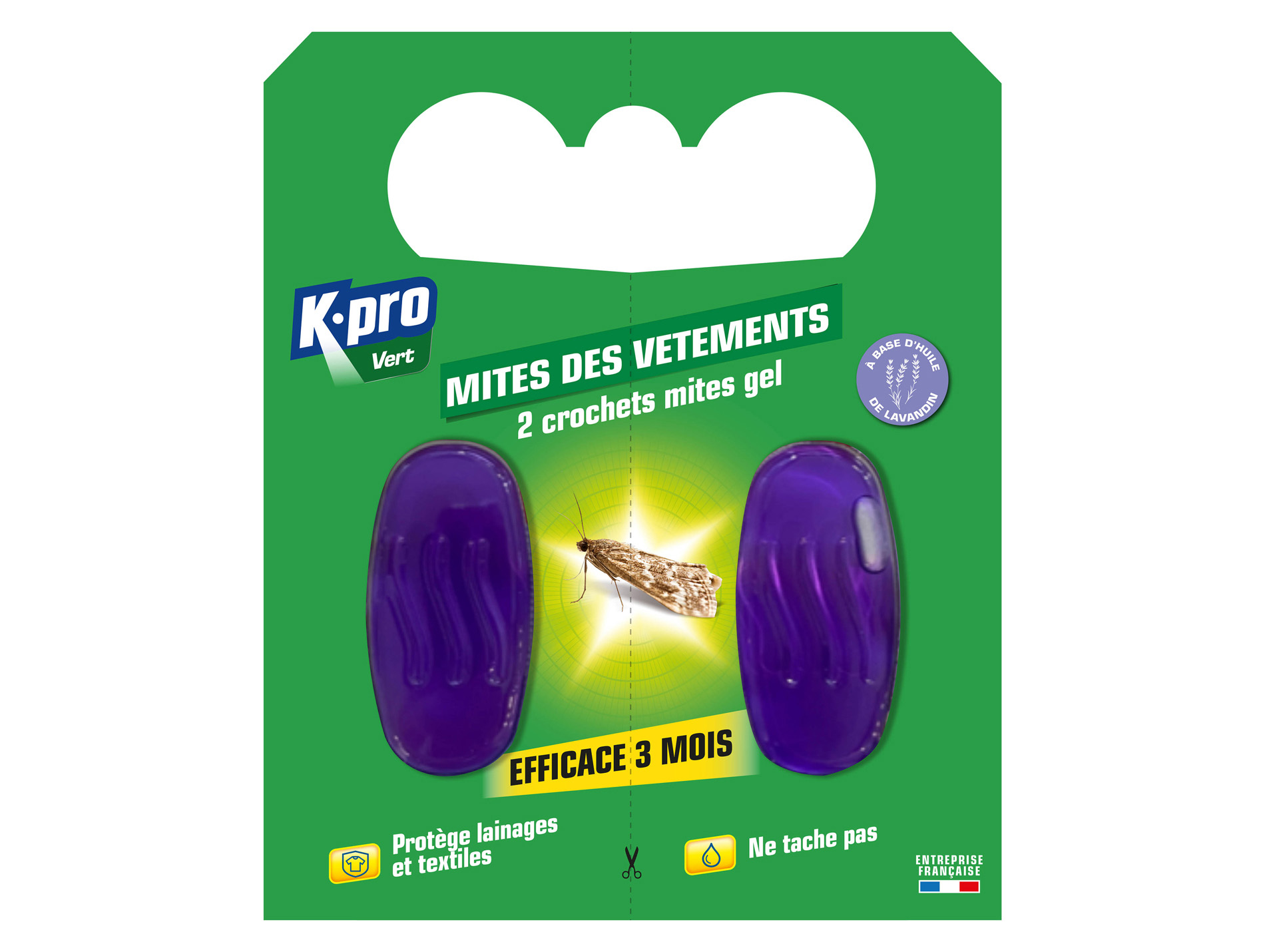 Crochets gel anti mites des vêtements KAPO x2