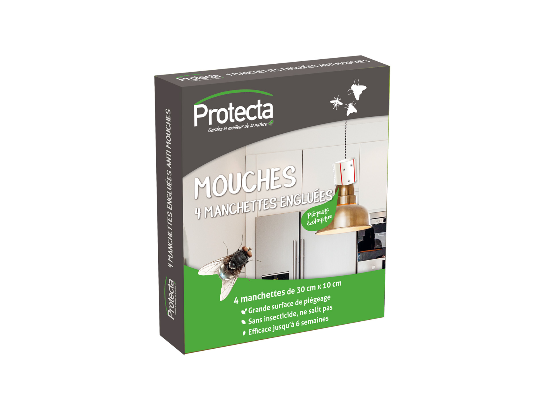 Étui de manchettes engluées PROTECTA anti-mouches 10x30cm x4