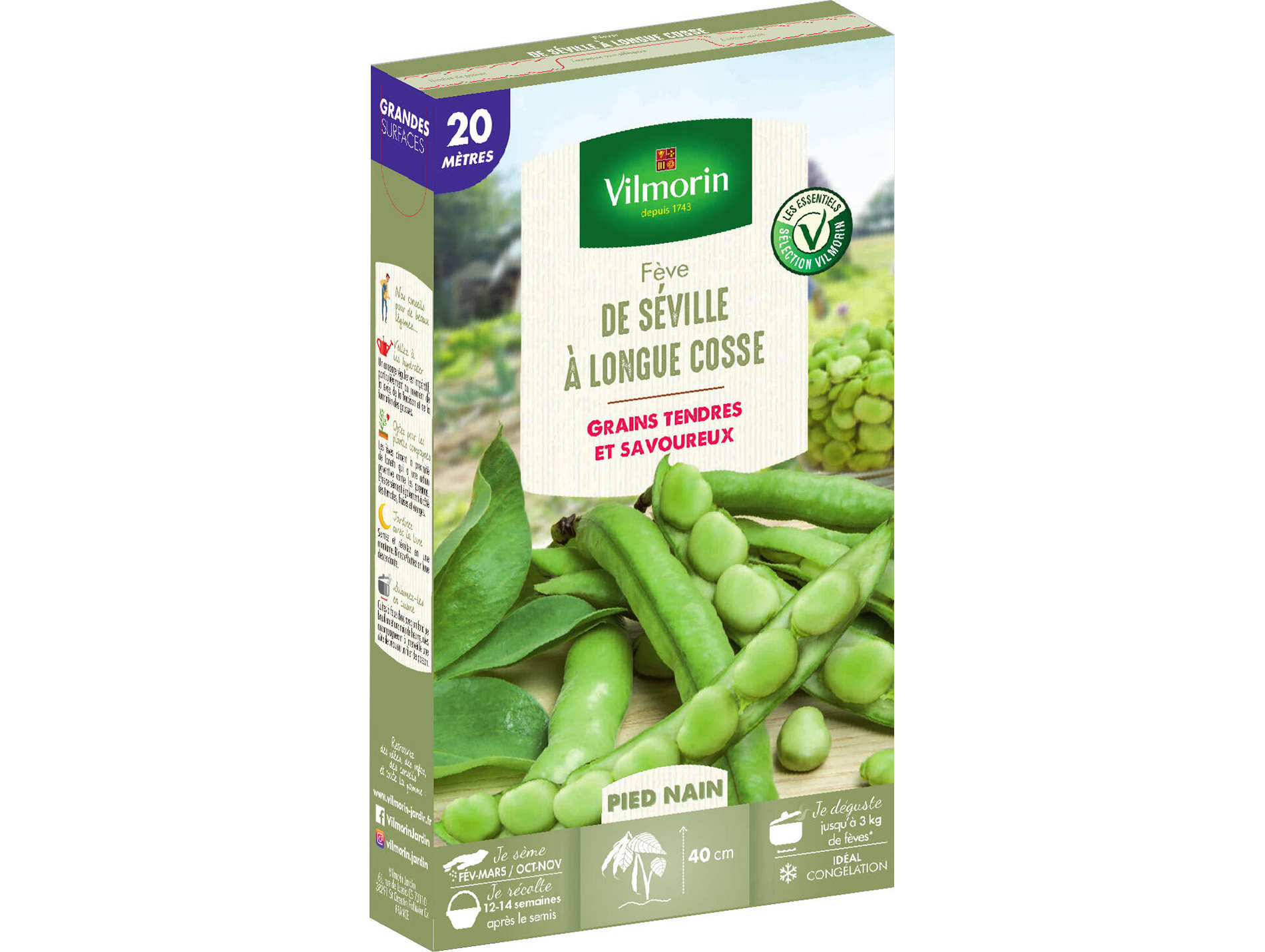 Fève de Séville à Longue Cosse VILMORIN 20M