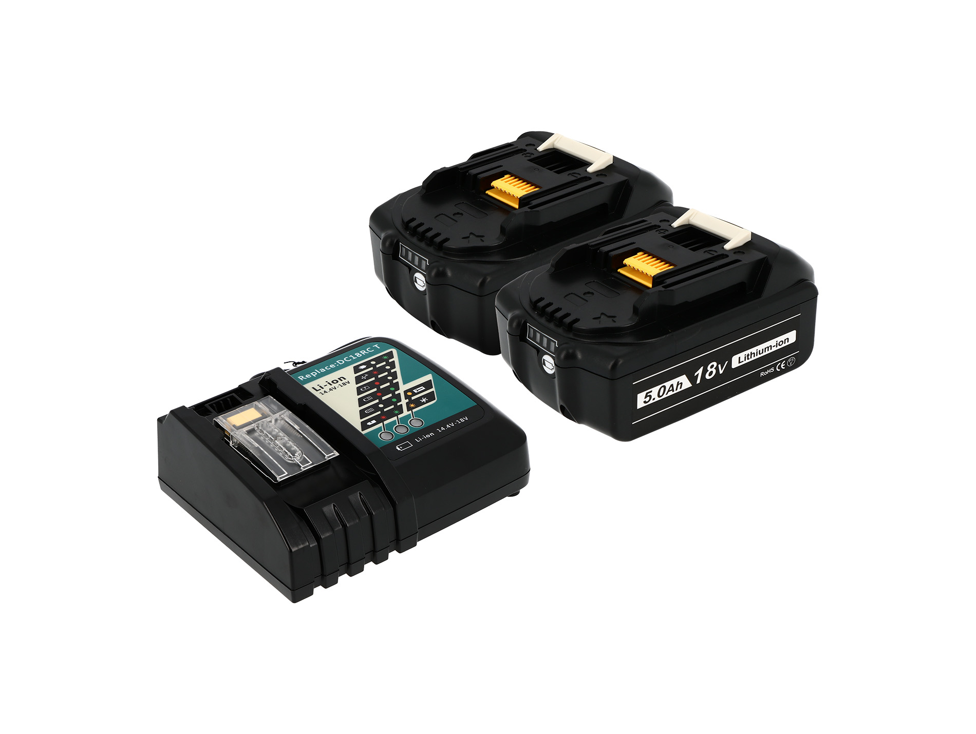Pack 2 batteries CORI POWER 18v 5ah + chargeur simple MAKITA