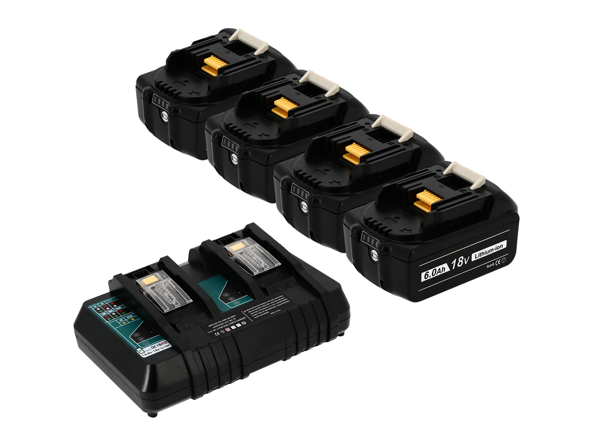 Pack 4 batteries CORI POWER 18v 6ah + chargeur double METABO