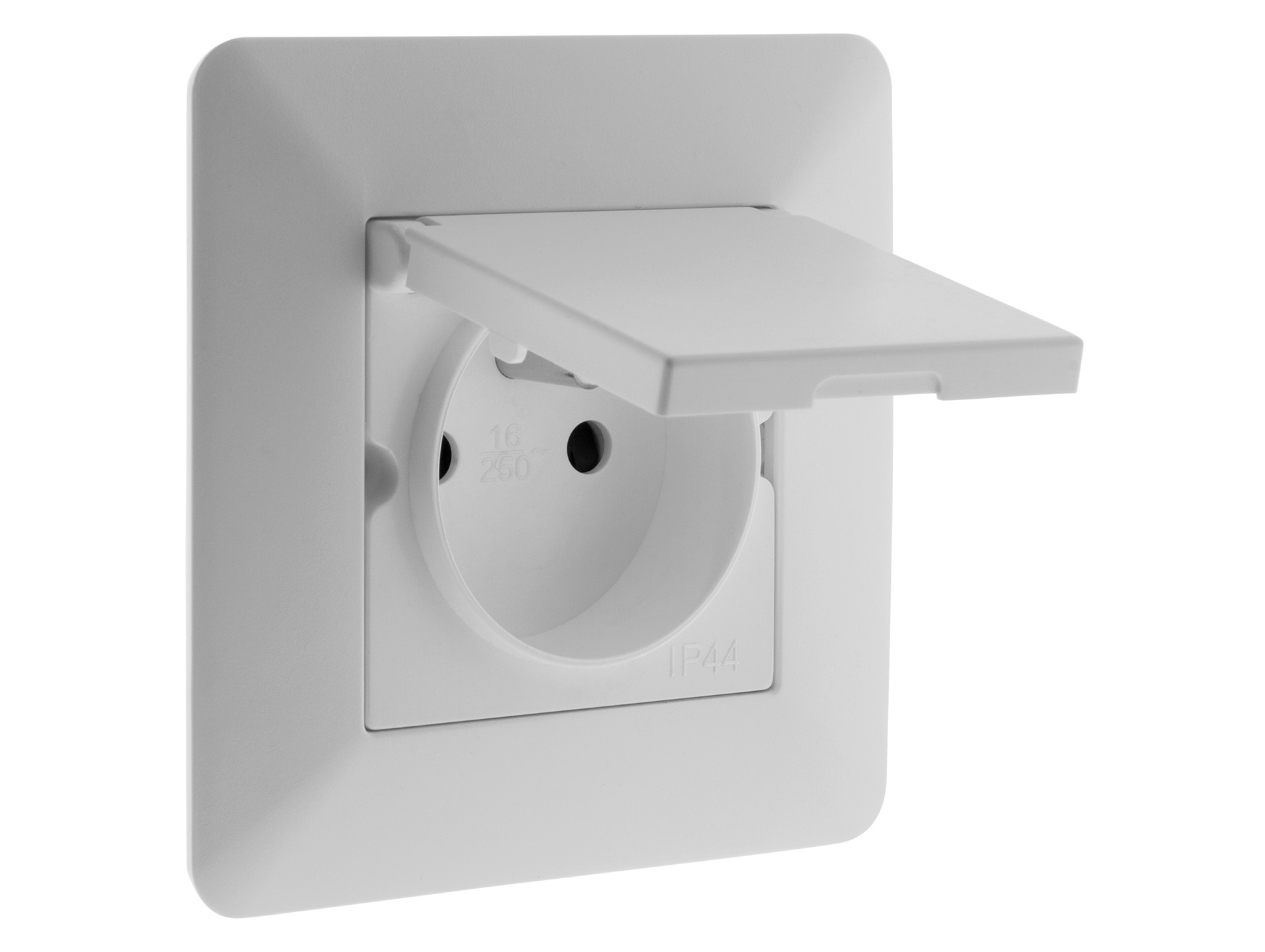Prise ZENITECH Artezo 2P+T 16a IP44 blanc