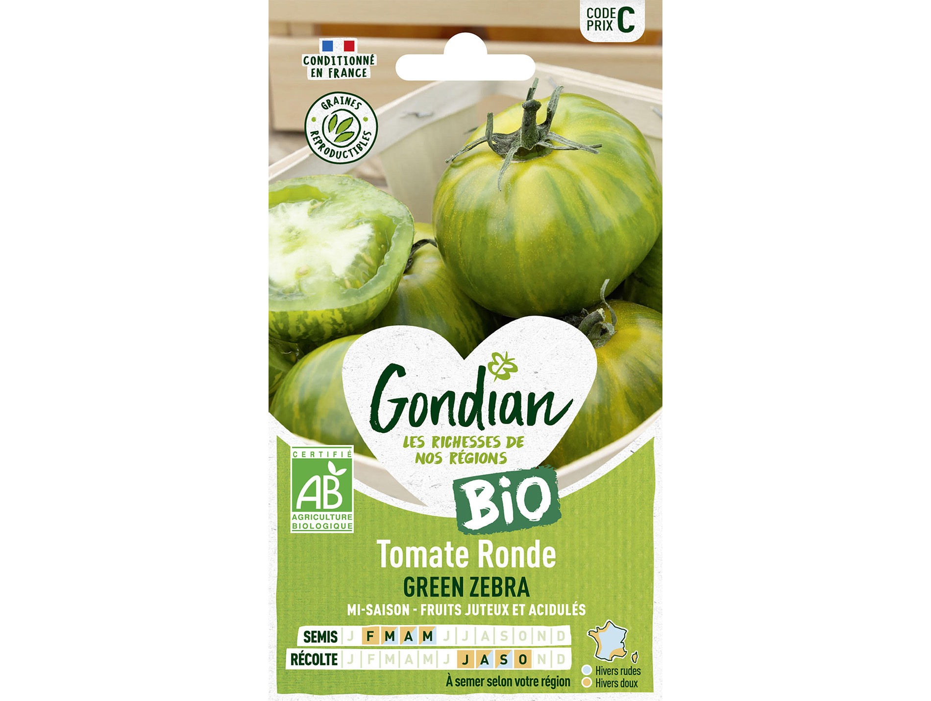 Tomate Green Zebra BIO GONDIAN Série C