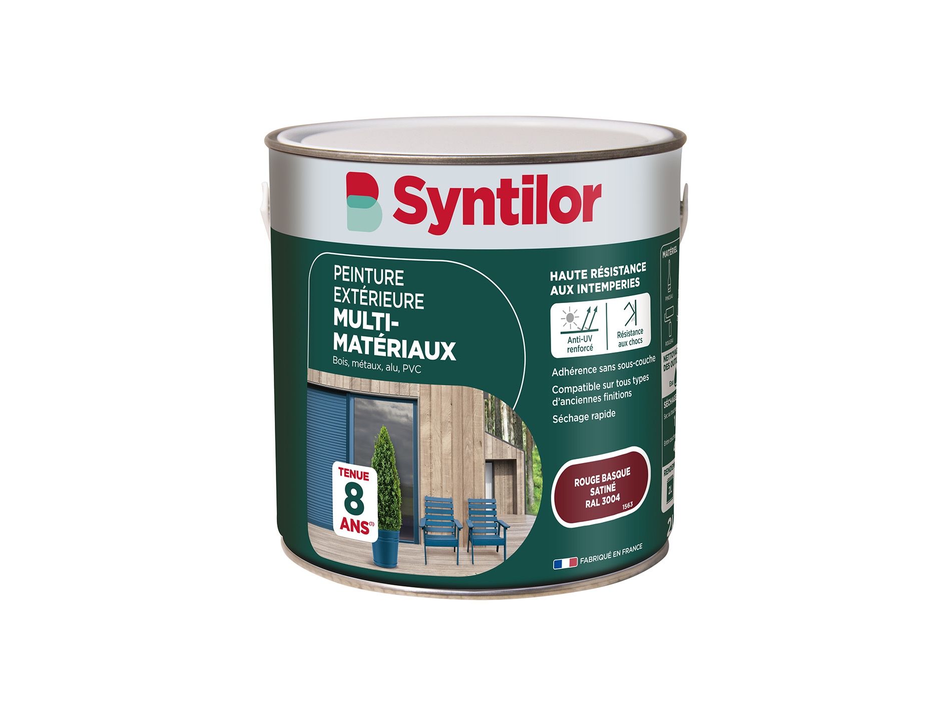 Peinture extérieure multi-matériaux SYNTILOR Rouge Basque 2L