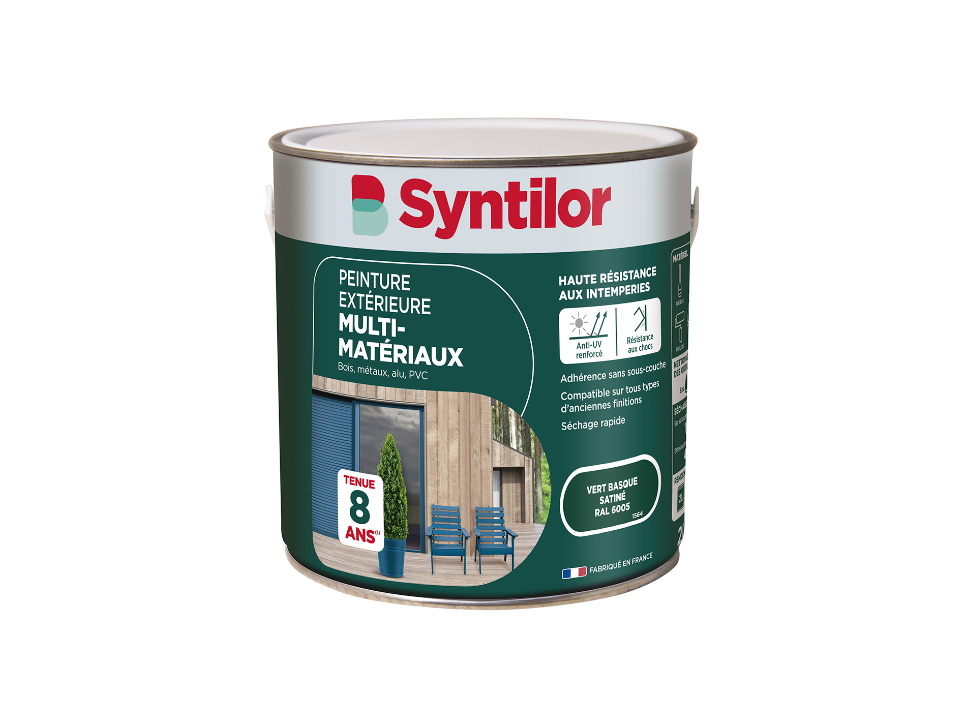 Peinture extérieure multi-matériaux SYNTILOR Vert Basque 2L