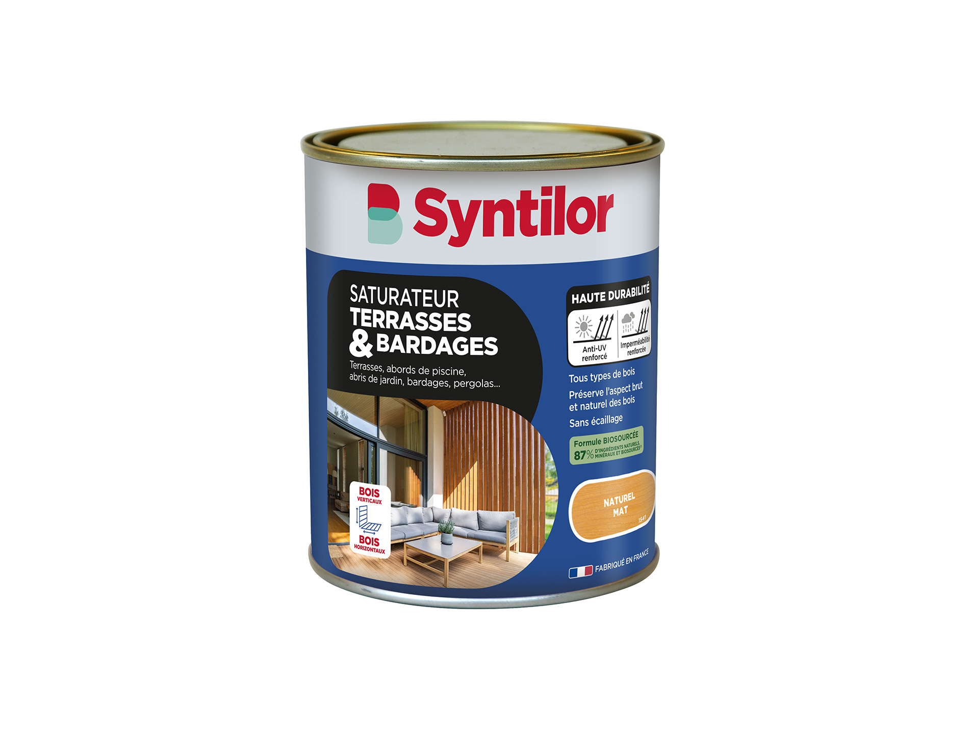Saturateur terrasse et bardage Biosourcé SYNTYLOR Naturel 0,75L