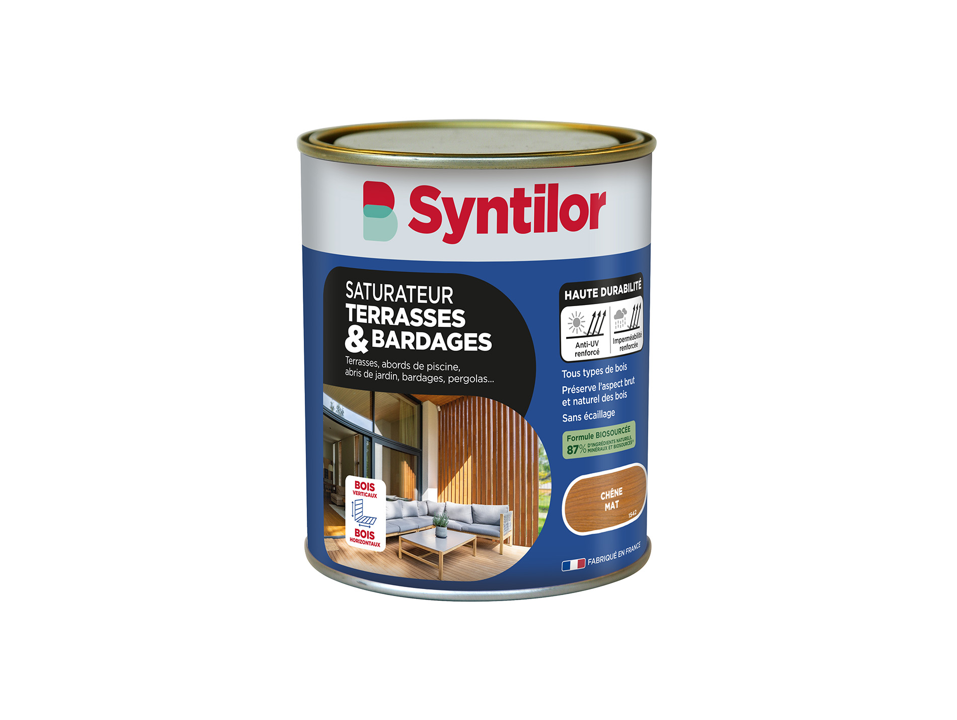Saturateur terrasse et bardage SYNTYLOR Biosourcé Chêne 0,75L