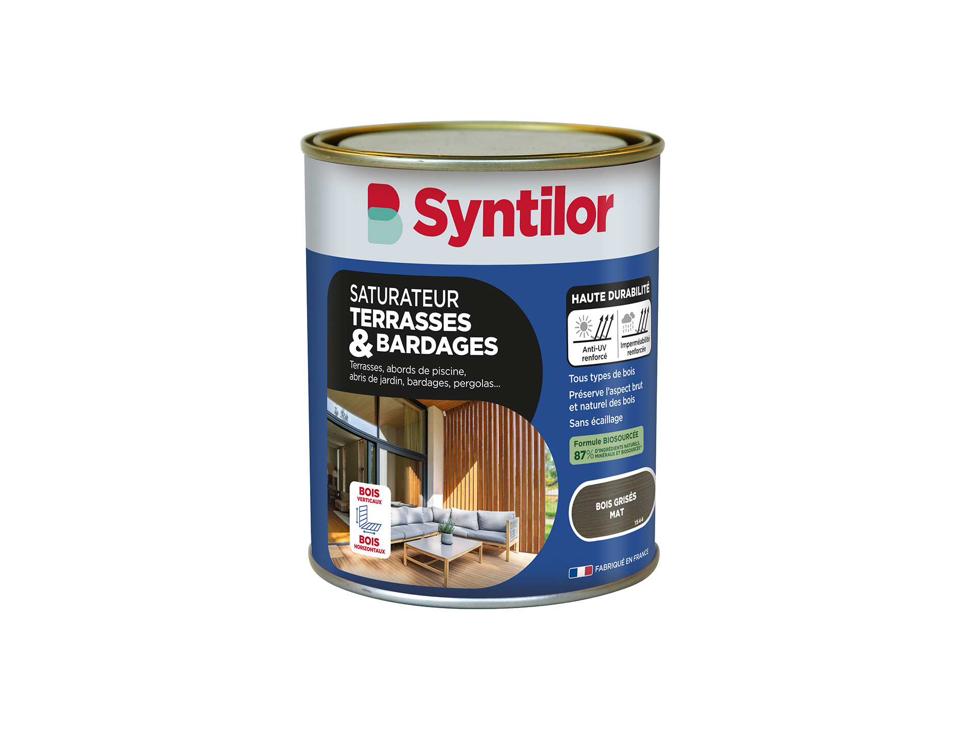 Saturateur terrasse et bardage SYNTYLOR Biosourcé Bois grisés 0,75L