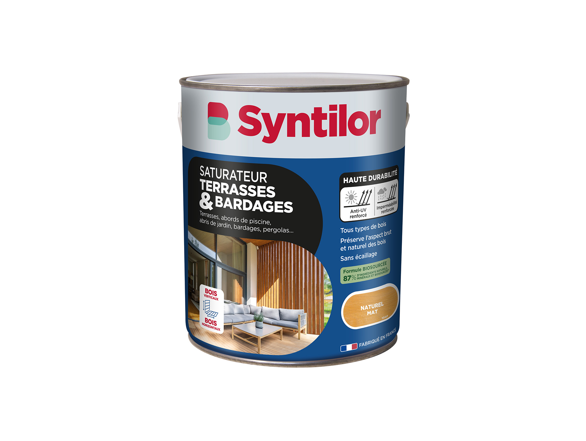 Saturateur terrasse et bardage Biosourcé SYNTYLOR Naturel 2,5L