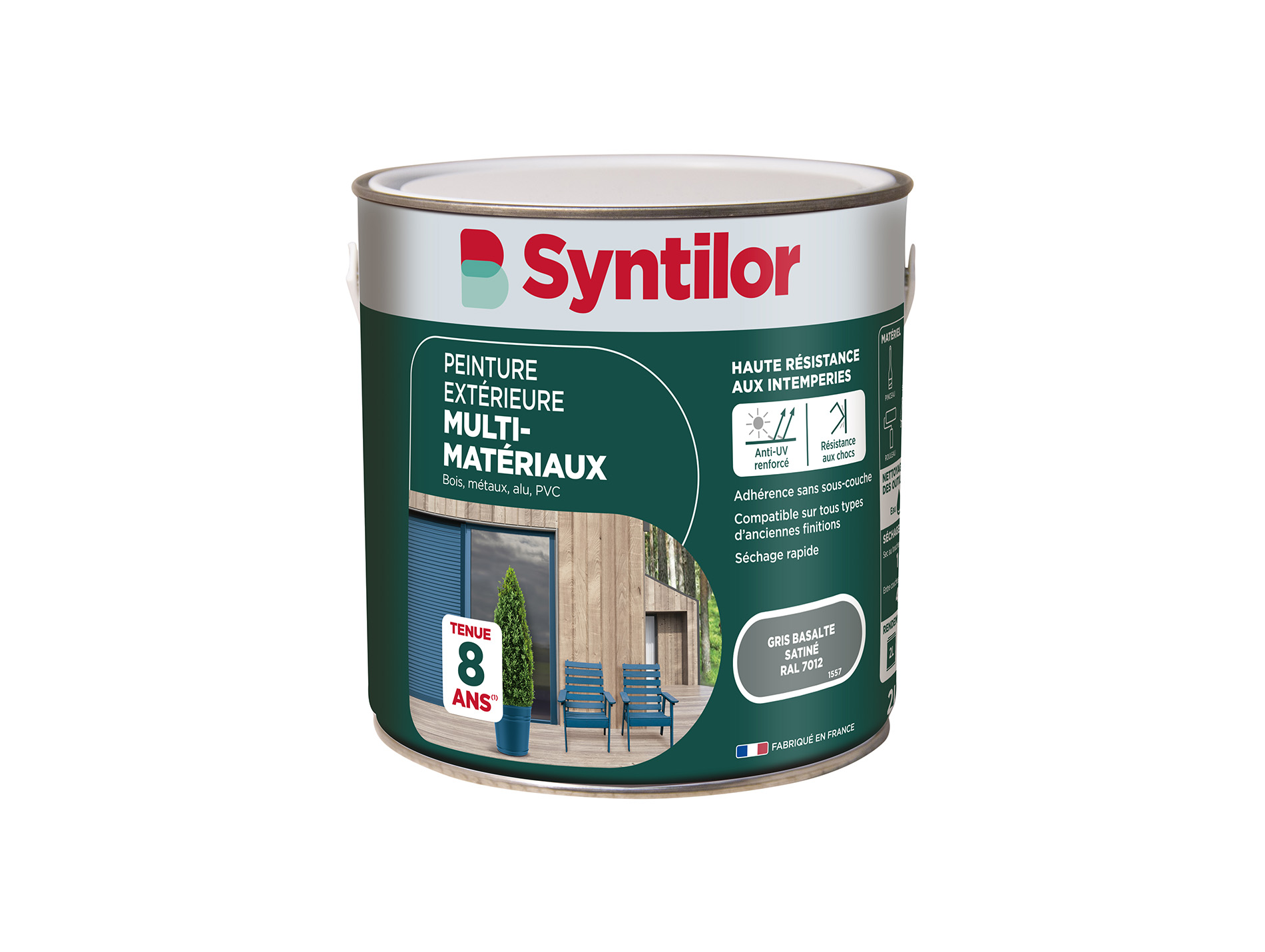 Peinture extérieure multi-matériaux SYNTILOR Gris basalte 2L