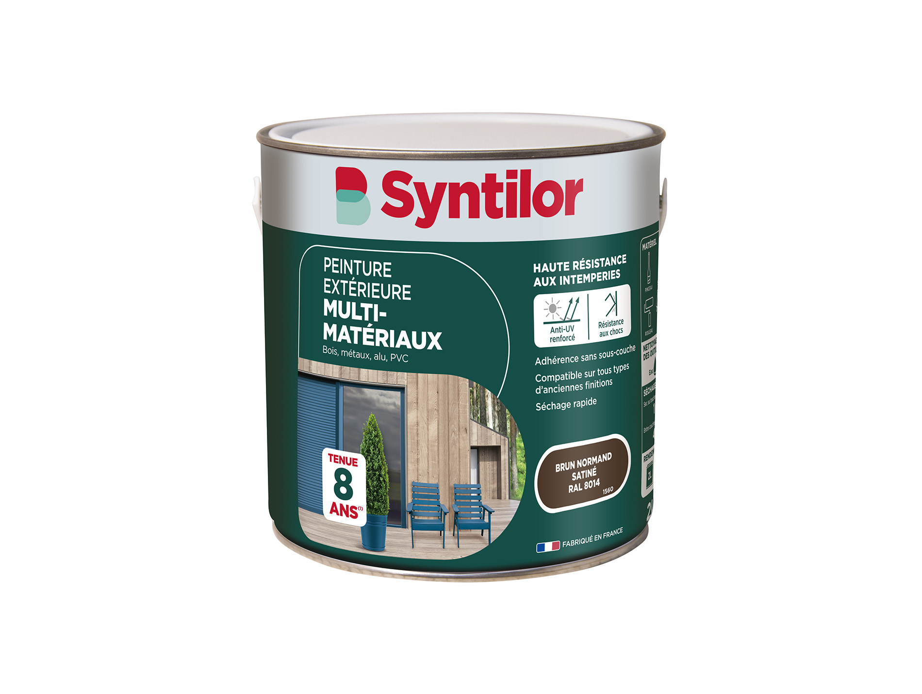 Peinture extérieure multi-matériaux SYNTILOR Brun Normand 2L