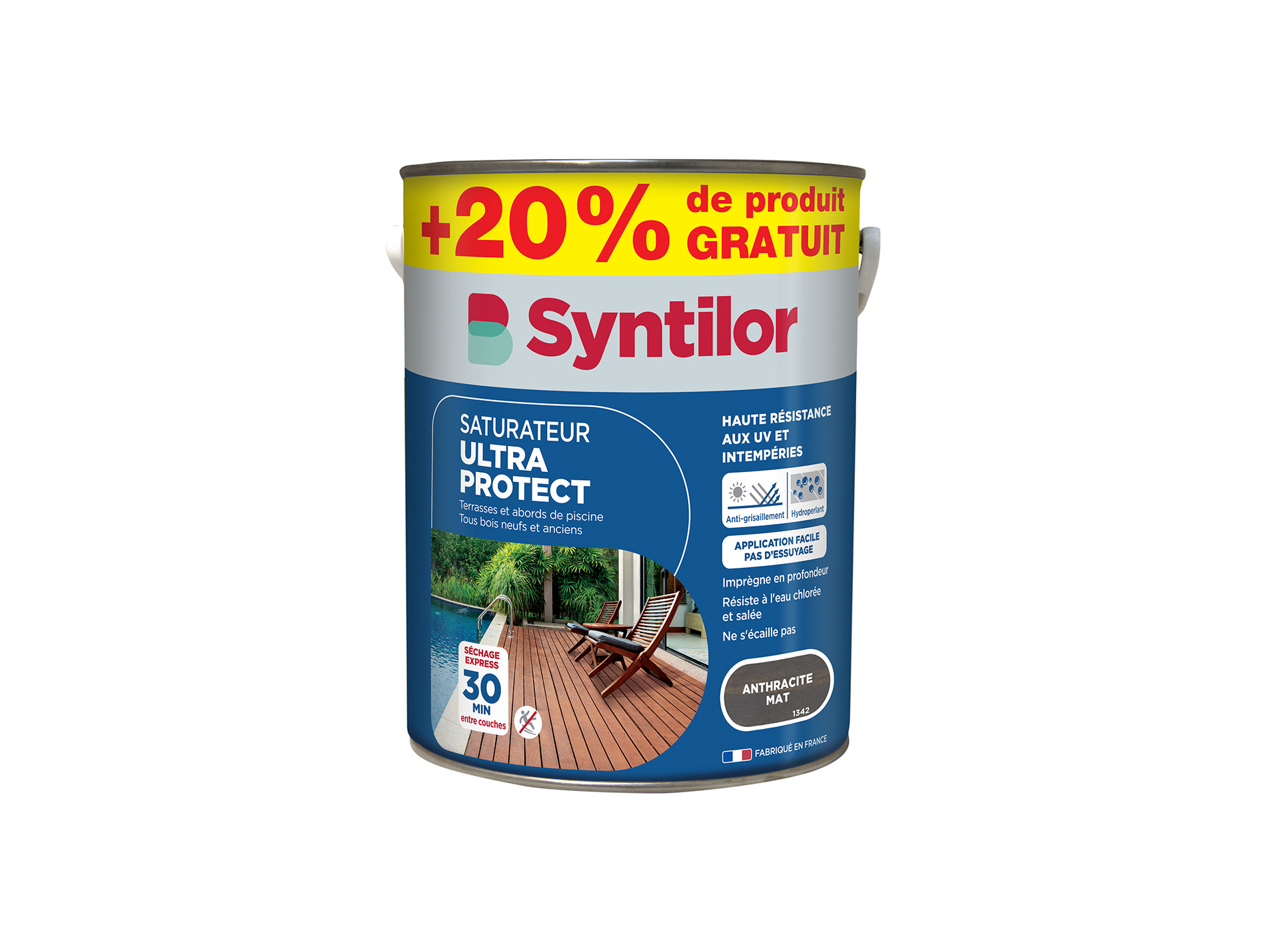 Saturateur Ultra Protect SYNTILOR sol extérieur Anthracite mat 6L