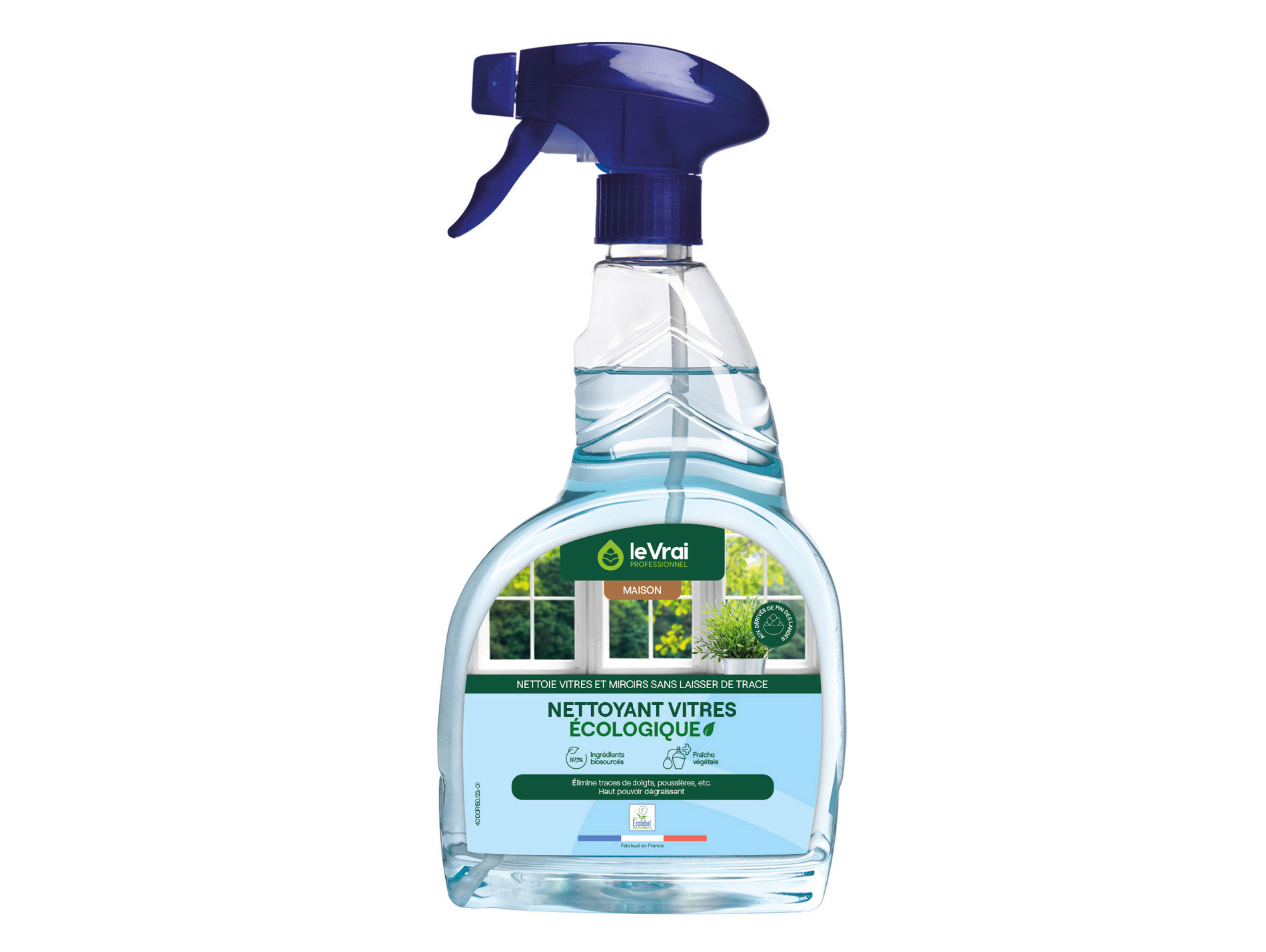 Nettoyant écologique LE VRAI  vitres et surfaces 750ml