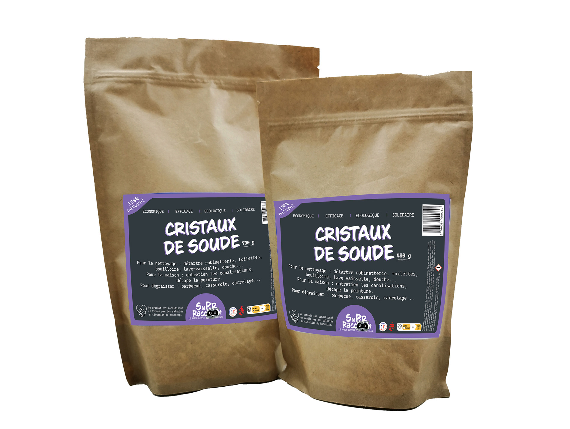 Cristaux de soude SUPER RACCOON sac 400g
