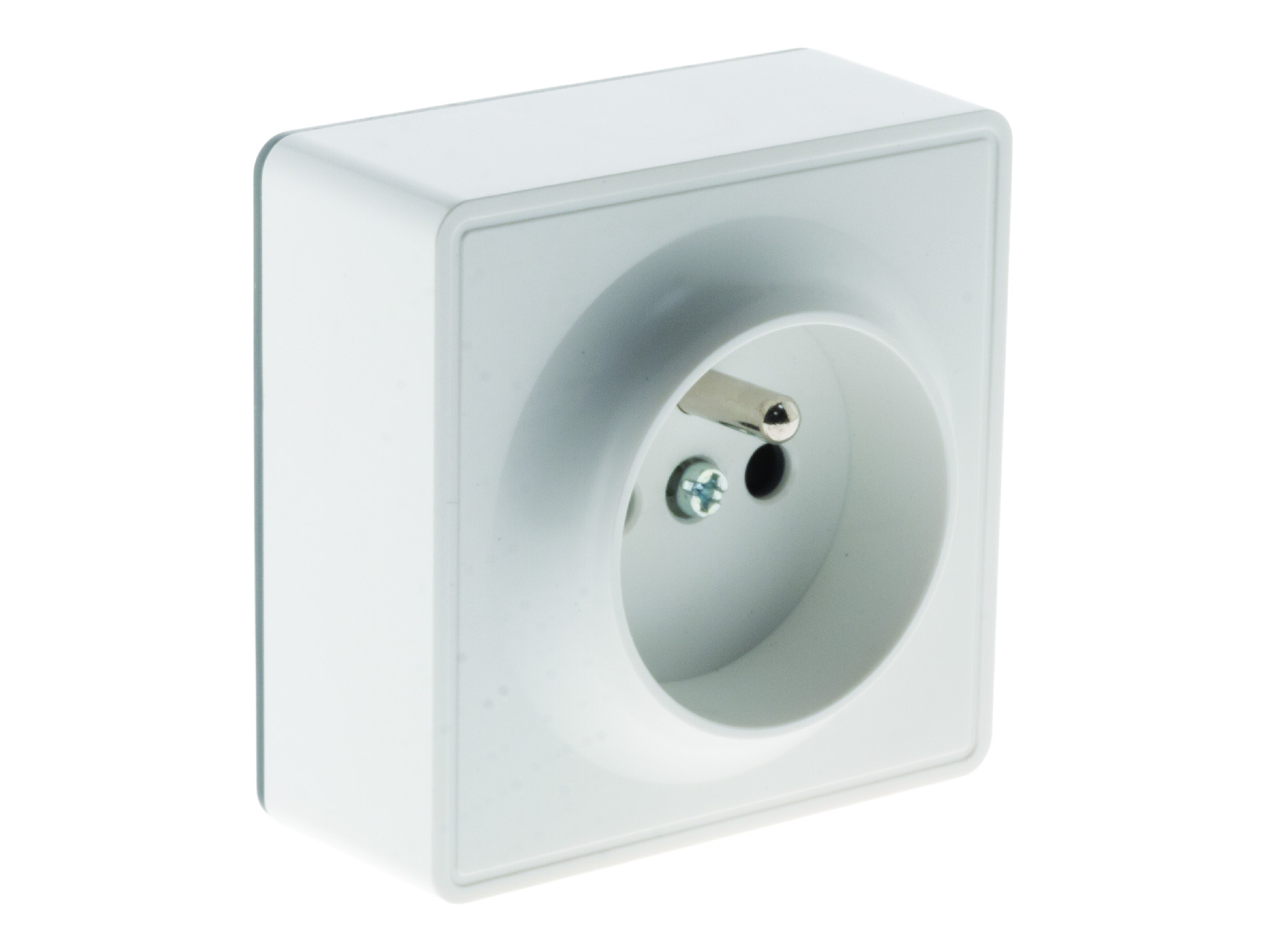 Prise électrique saillie blanc Zenitech Vulco 2P+T 16a