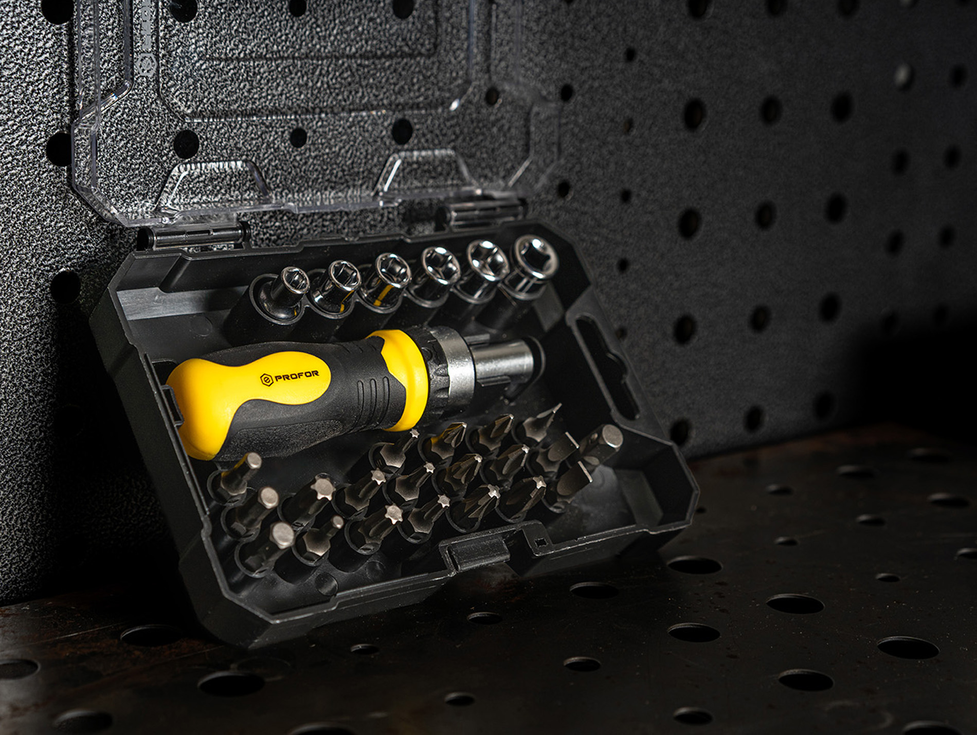 Coffret PROFOR tournevis à cliquet + 26 accessoires