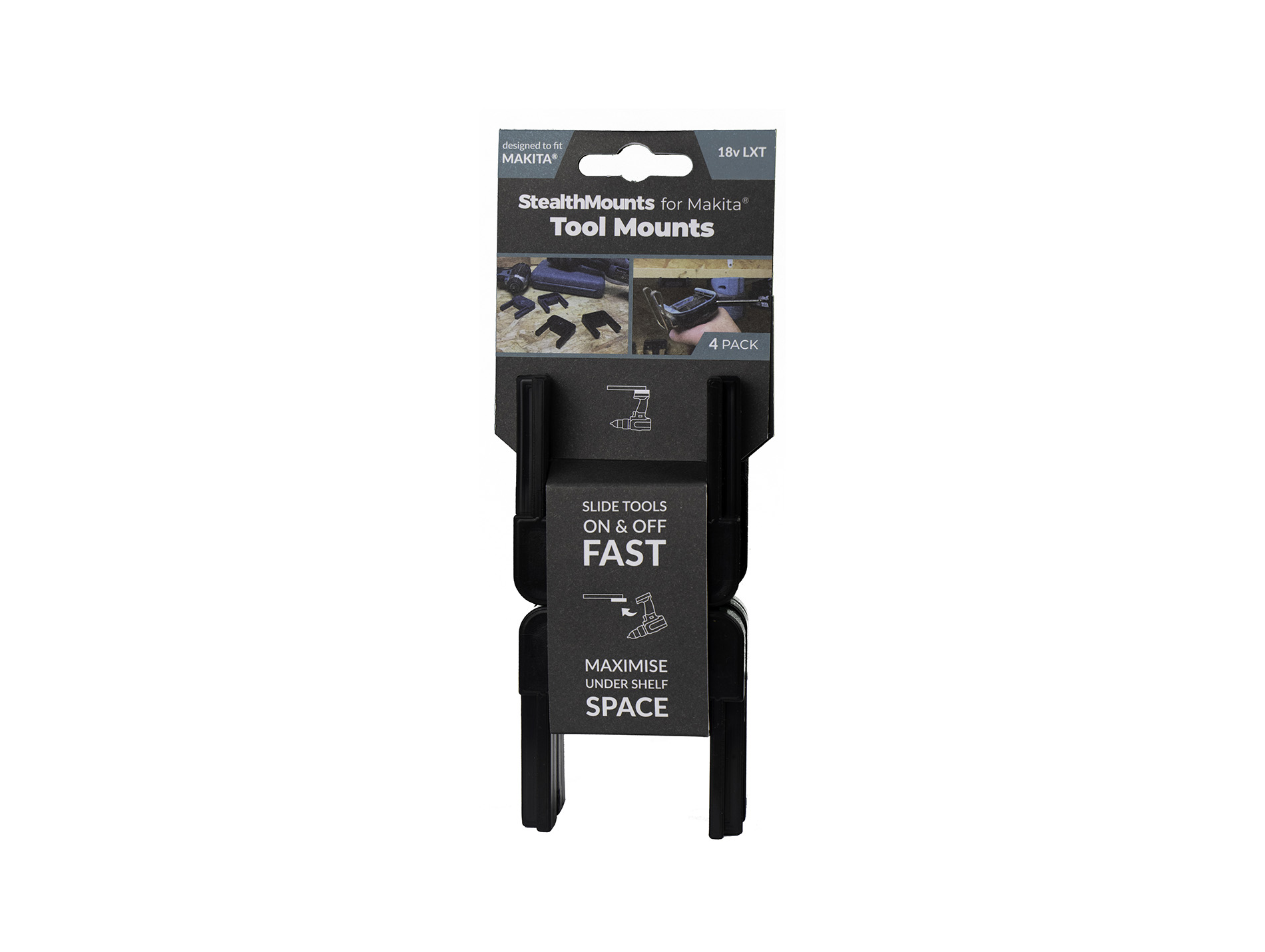 Lot de 4 supports d?outils MAKITA noir 18v
