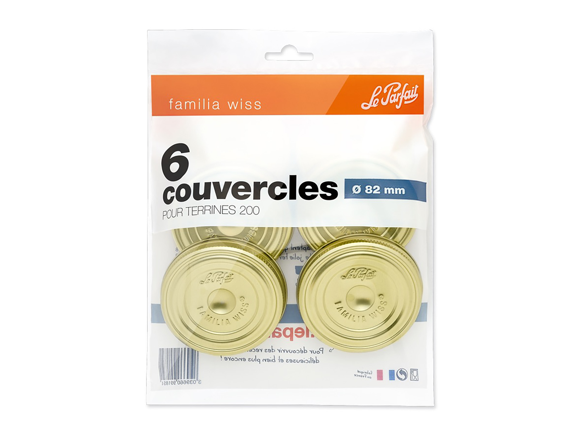 Couvercles LE PARFAIT Familia Wiss Ø82mm x6