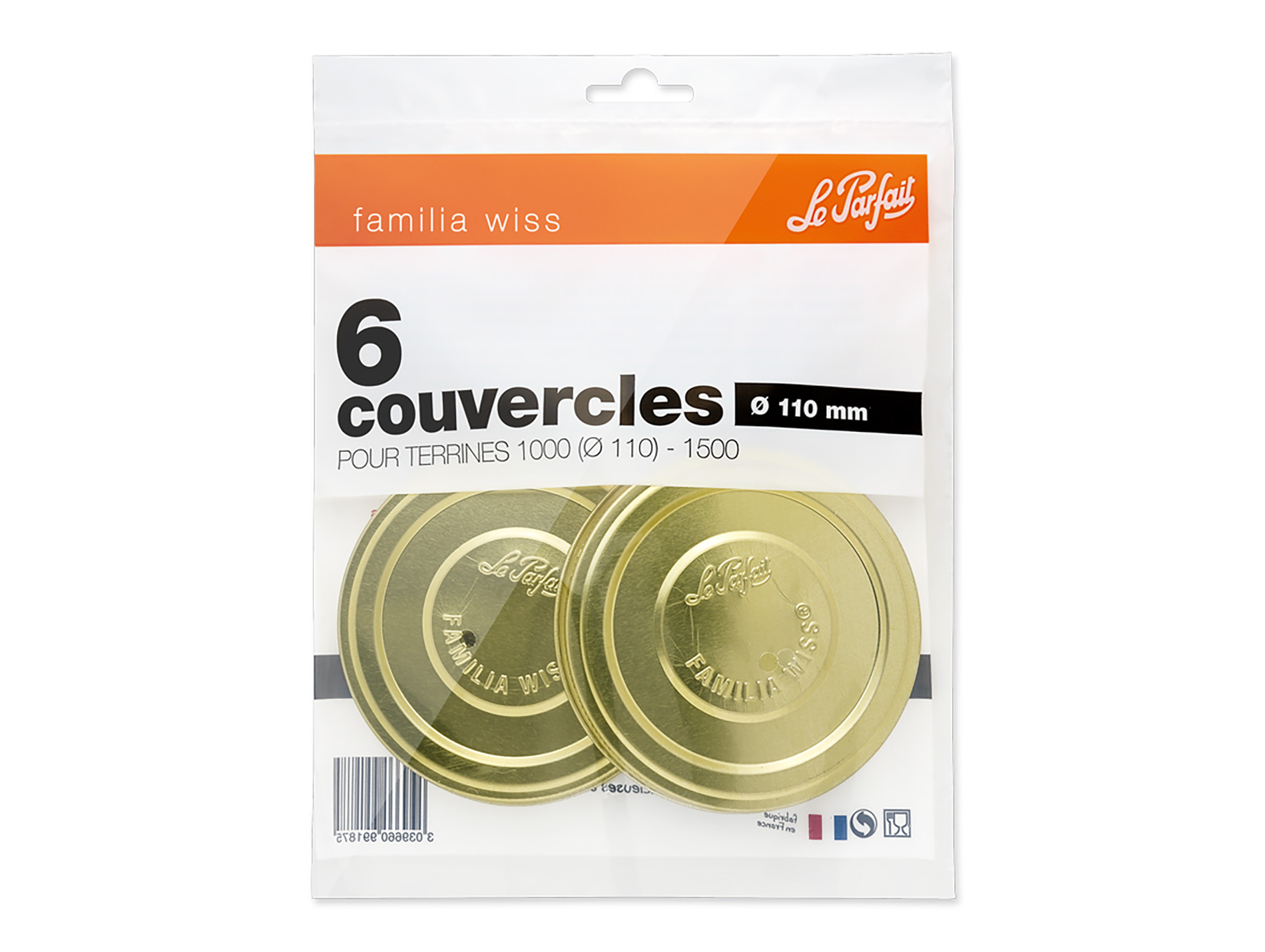 Couvercles LE PARFAIT Familia Wiss Ø110mm x6