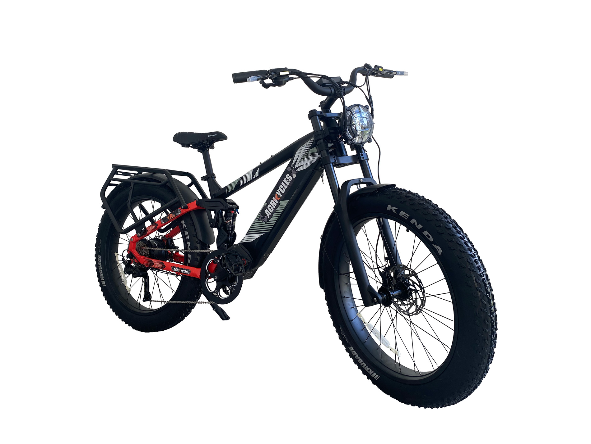 Vélo électrique tout-terrain AGRICYLCLES CR26 rouge/noir Espace