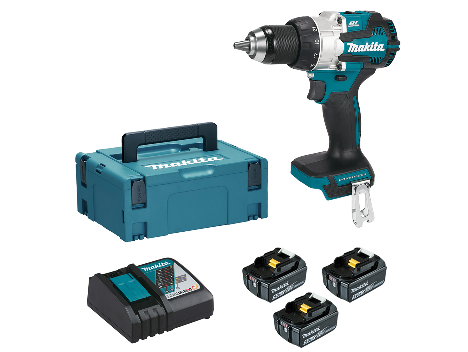 Lot Perceuse visseuse MAKITA DDF489RTJ + 3eme batterie 5Ah