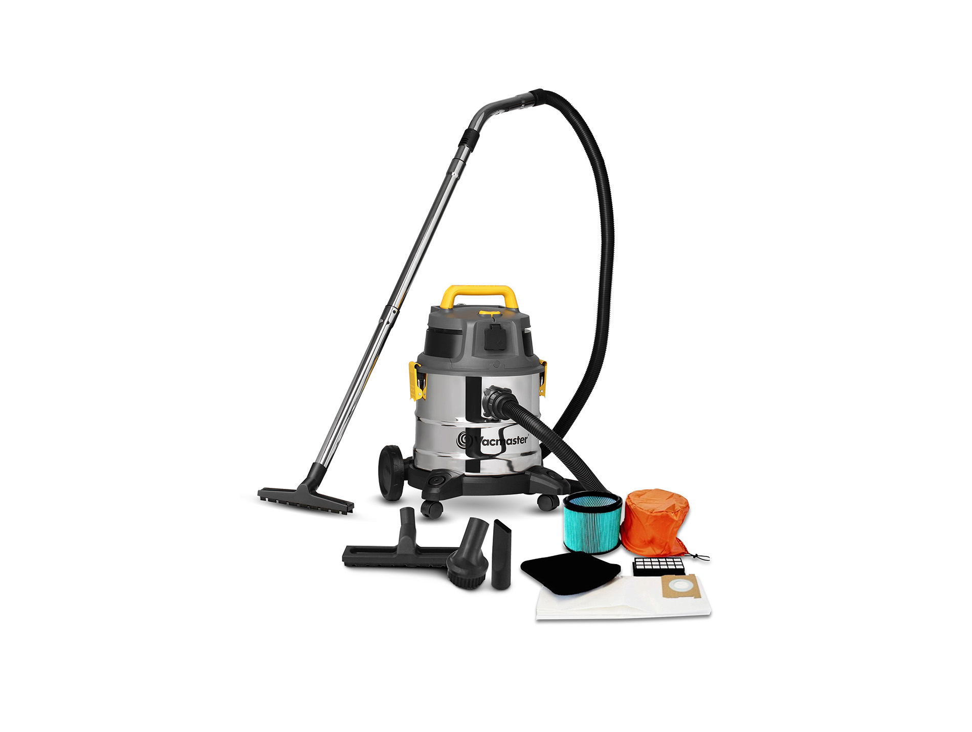 Aspirateur eau et poussières inox 20L VACMASTER 1600W