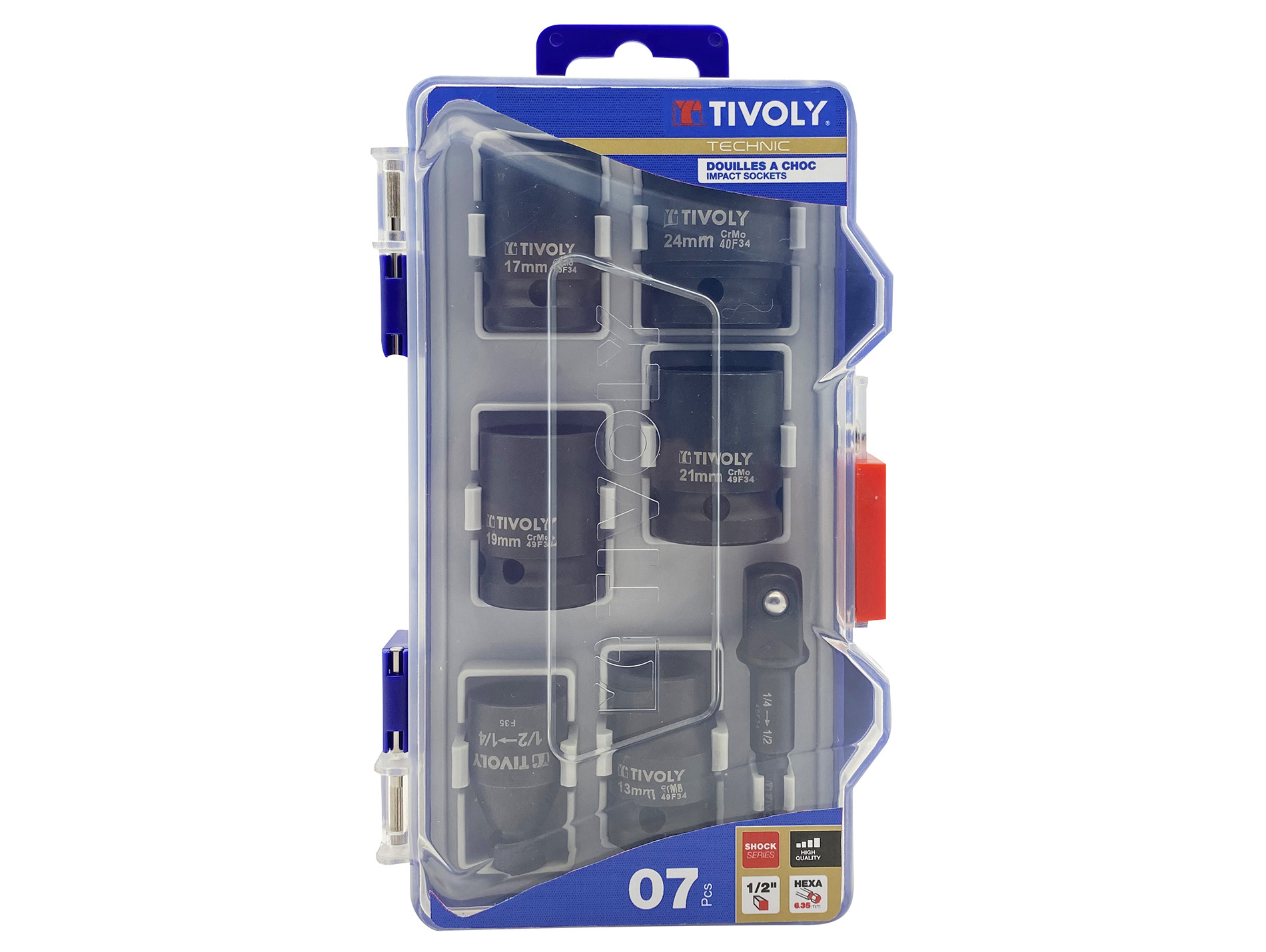 Coffret de 7 douilles à choc 1/2″ TIVOLY