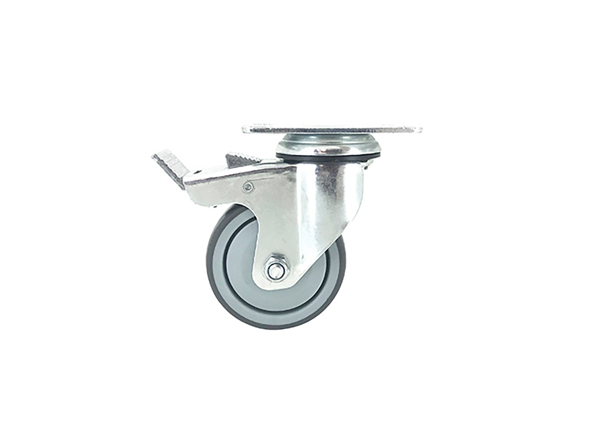 Roulette pivotante avec fixation platine frein CAUJOLLE S15P Ø80mm
