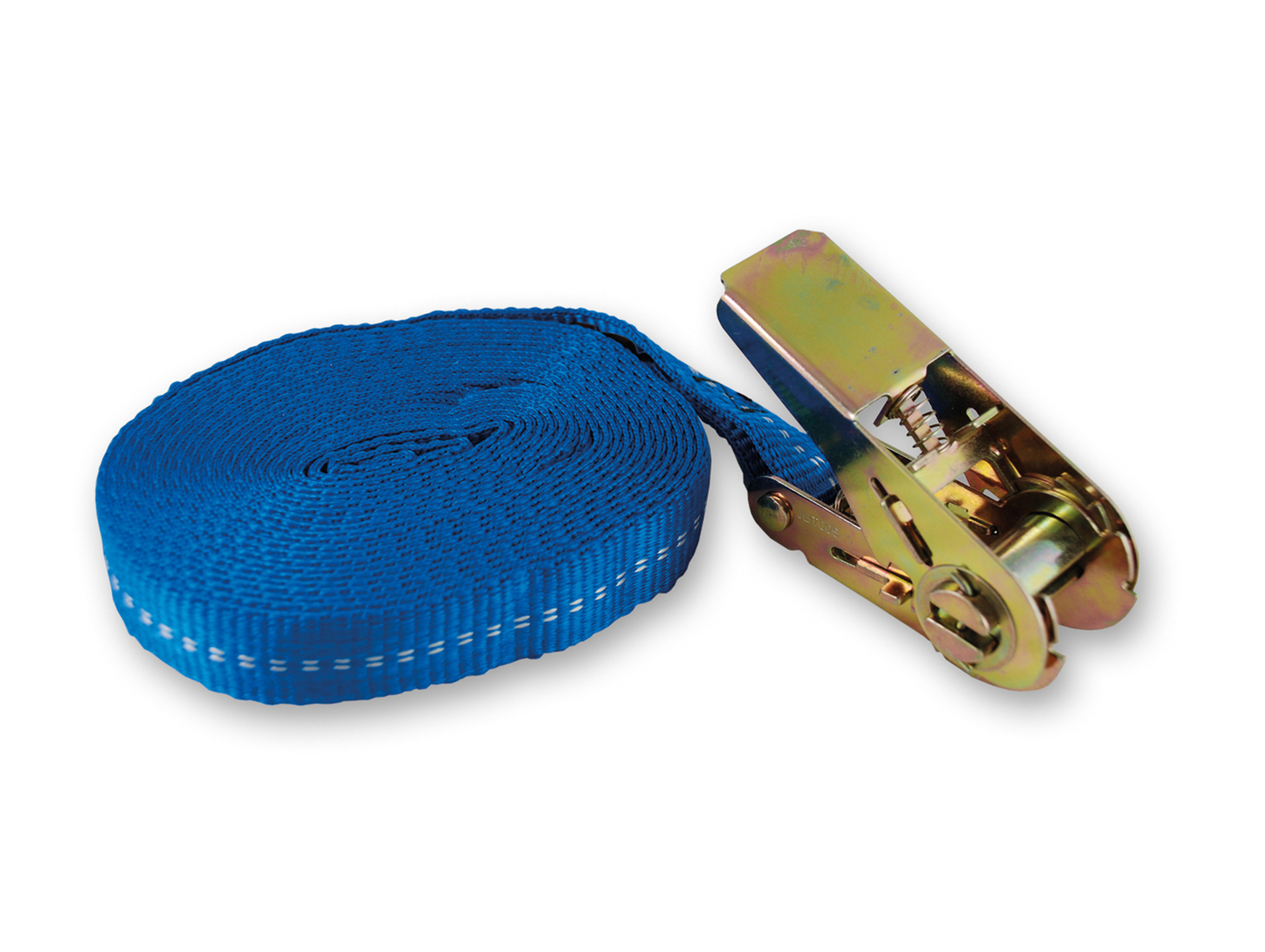 Sangle polypropylène avec tendeur à cliquets L.5m bleu