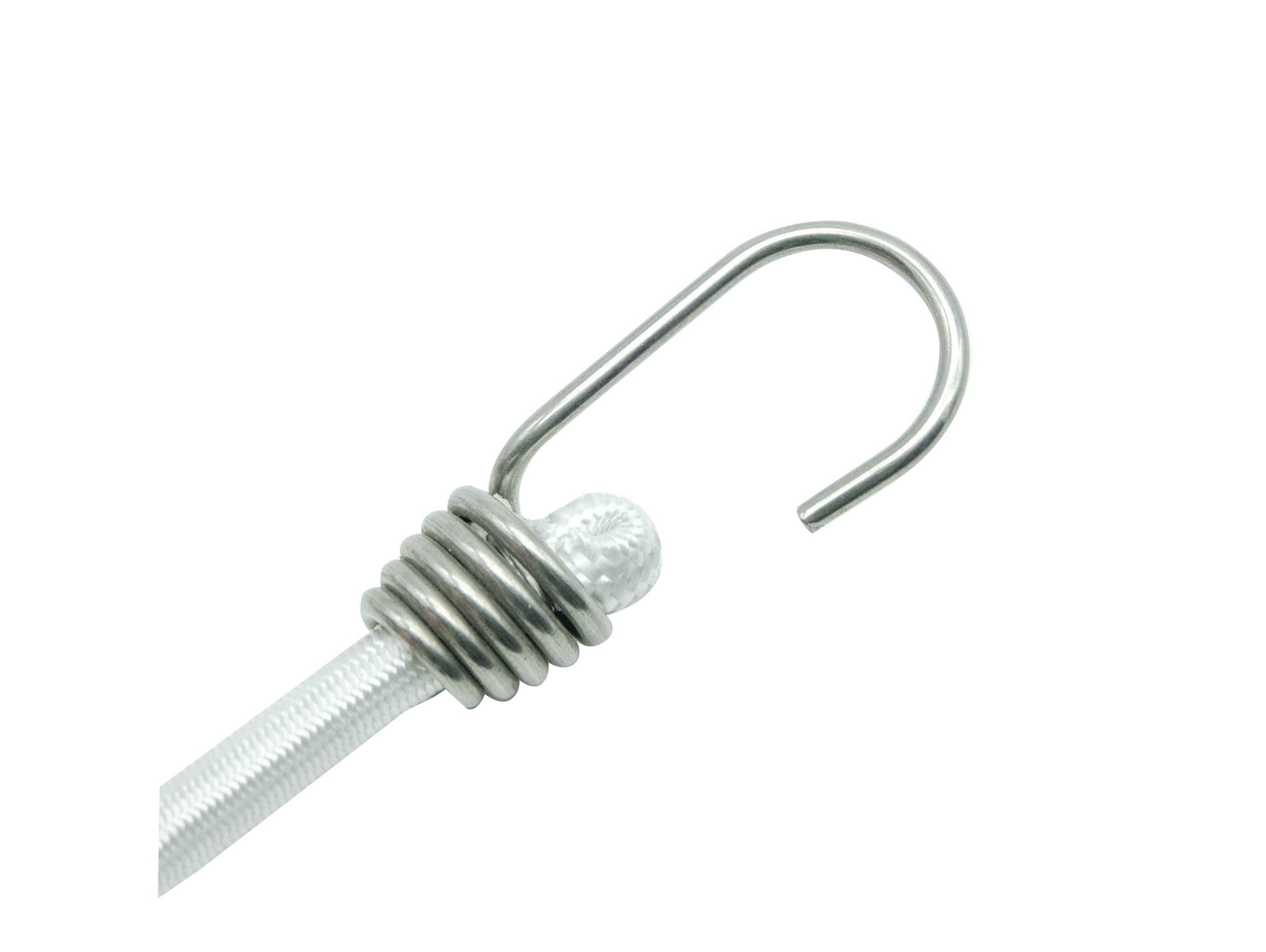 Sandow et crochet inox Ø10mm L.1m blanc x2