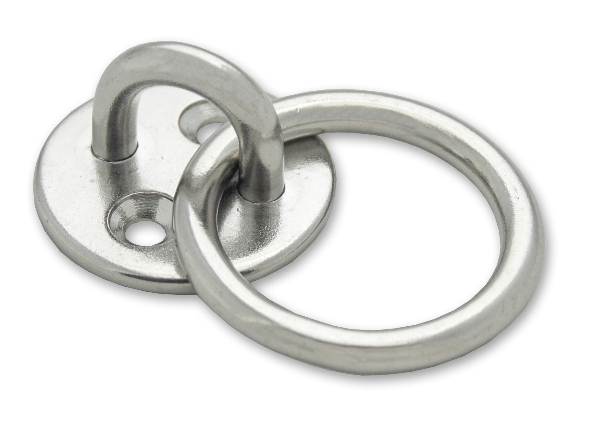 Platine ronde avec anneau mobile inox Ø33mm x2