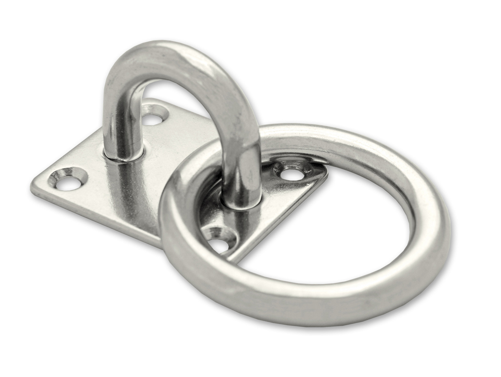 Platine carré avec anneau mobile inox 48x60mm