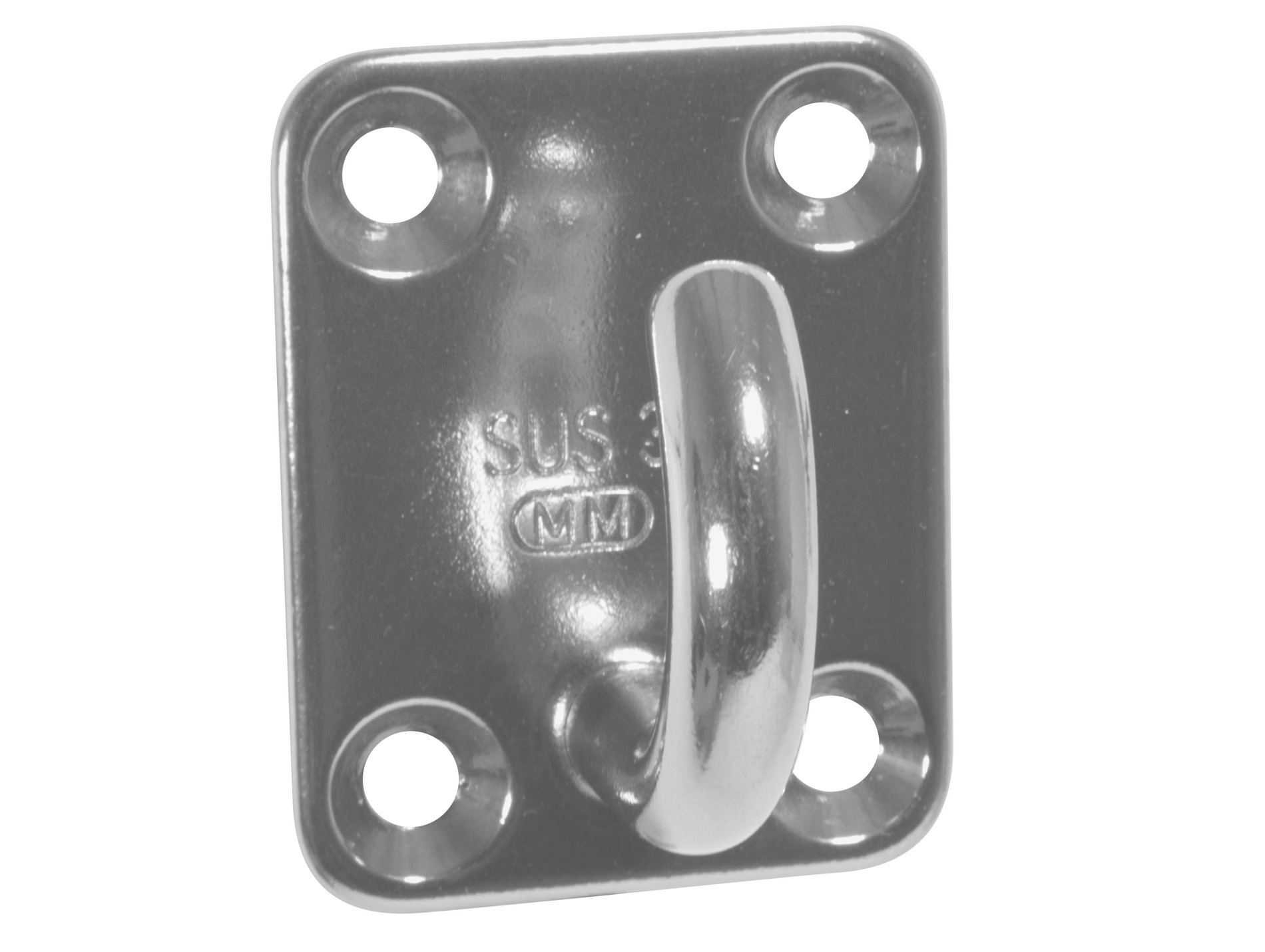 Platine rectangulaire à oeil inox 35x40mm x2